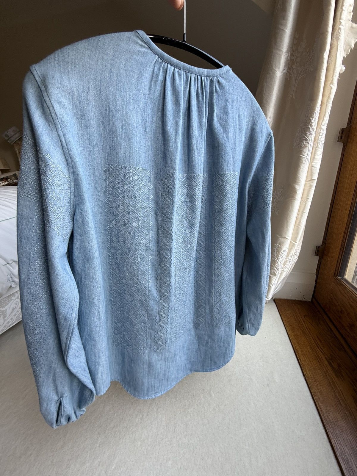 Celine $2450 SS24 Celine embroidered blouse shirt Hedi sample Size M / US 6-8 / IT 42-44 - 10 Thumbnail