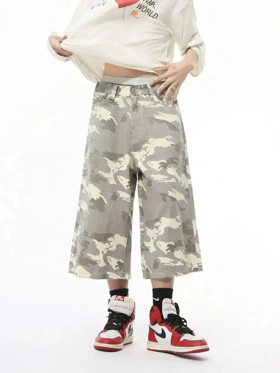 Japanese Brand Retro camouflage casual pocket denim shorts Size US 32 / EU 48 - 2 Thumbnail