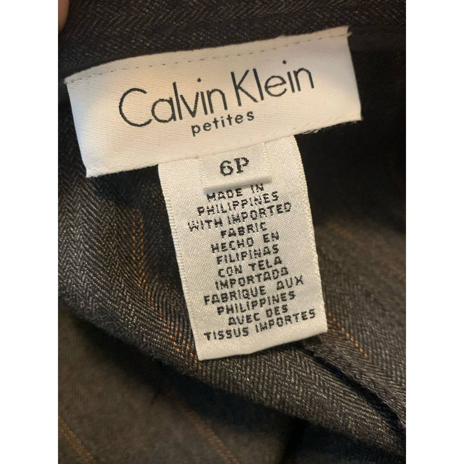 Calvin Klein Calvin Klein gray pinstripes dress pants size 6P Size 31" - 3 Thumbnail