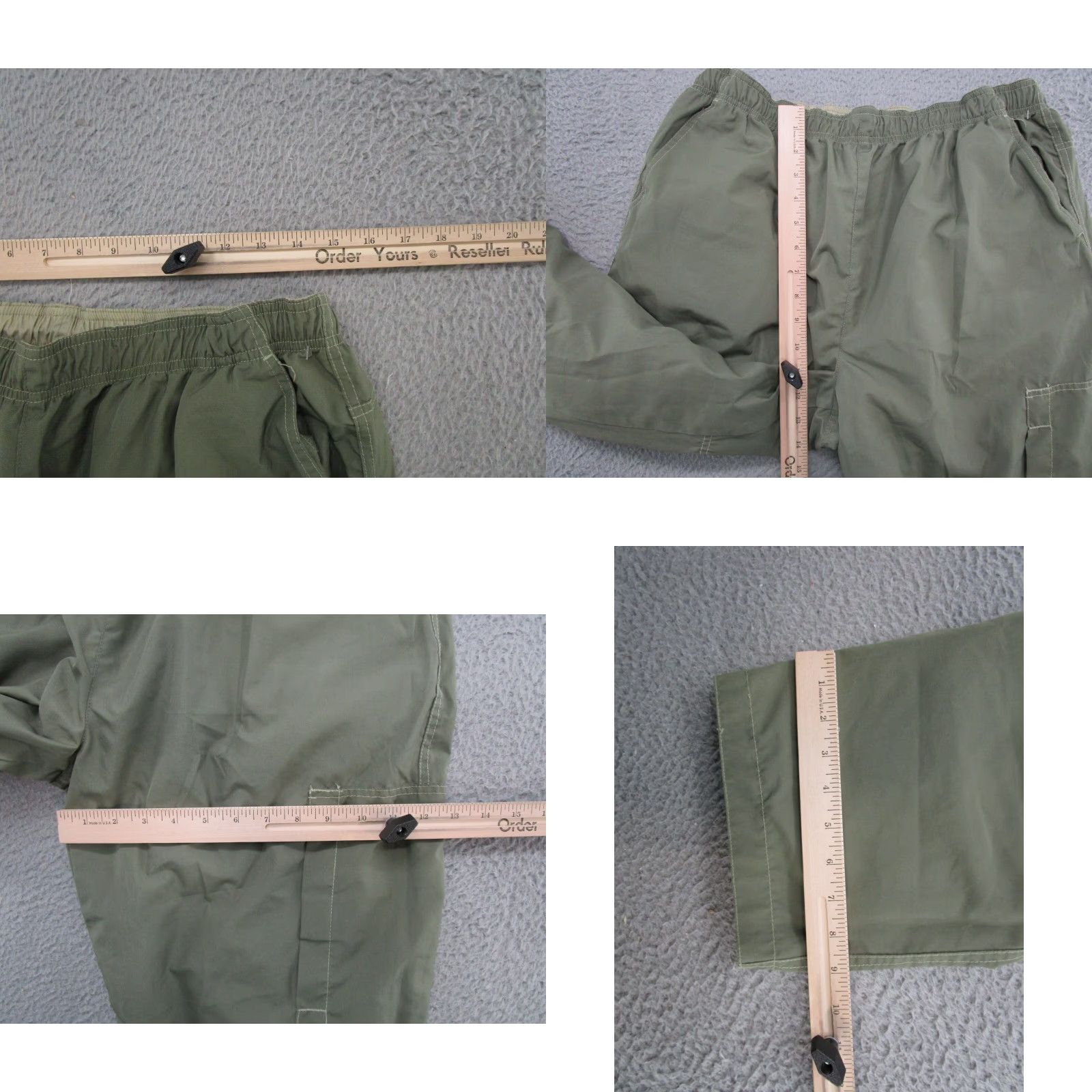 Vintage OTB Pants Mens Size M Beige Pull On Elastic Waist 29in Inseam Reversible Green Cargo Skirt? Size US 31 - 8 Thumbnail