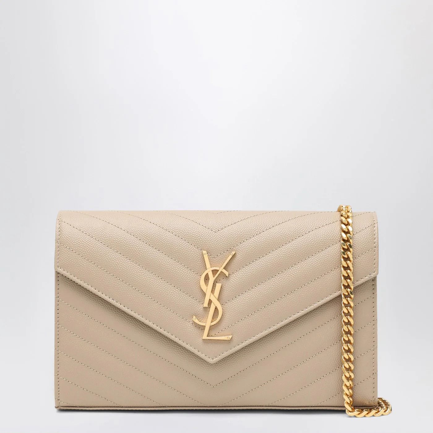 Saint Laurent Paris o1d2blof0526 Size: OS / Cassandre Chain Pouch in Beige Size ONE SIZE - 1 Thumbnail