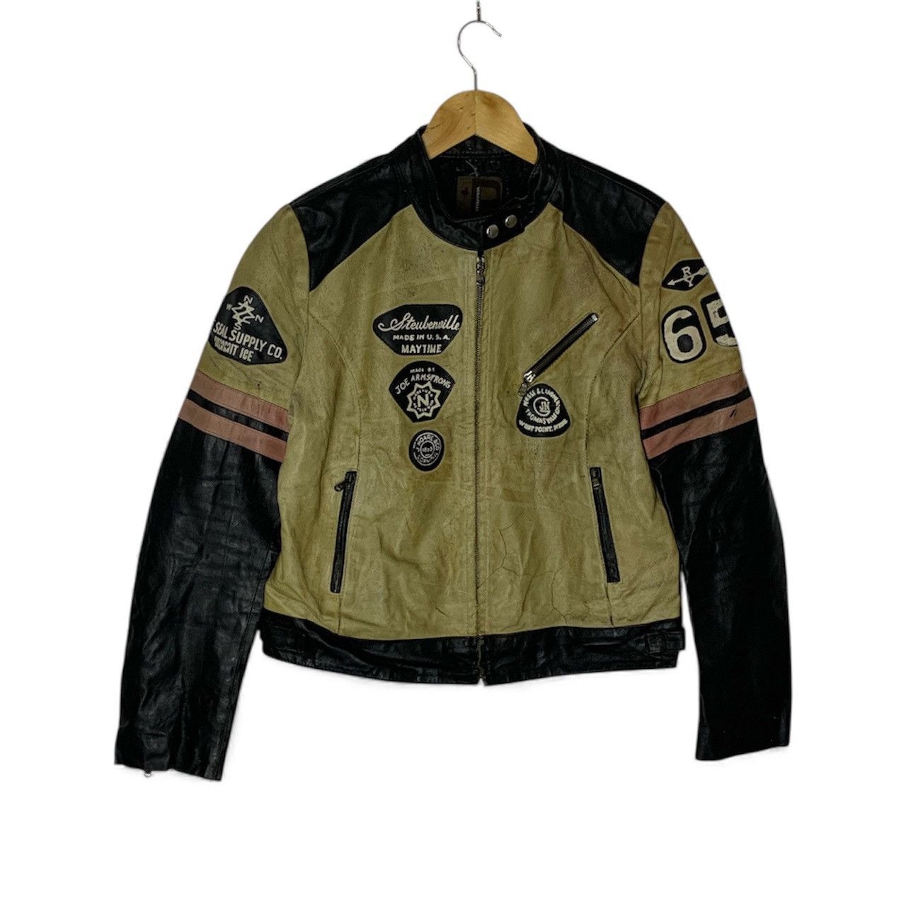 Genuine Leather Vintage Conbipel Italy Leather Cropped Biker Custom Outlaw Size US M / EU 48-50 / 2 - 1 Thumbnail