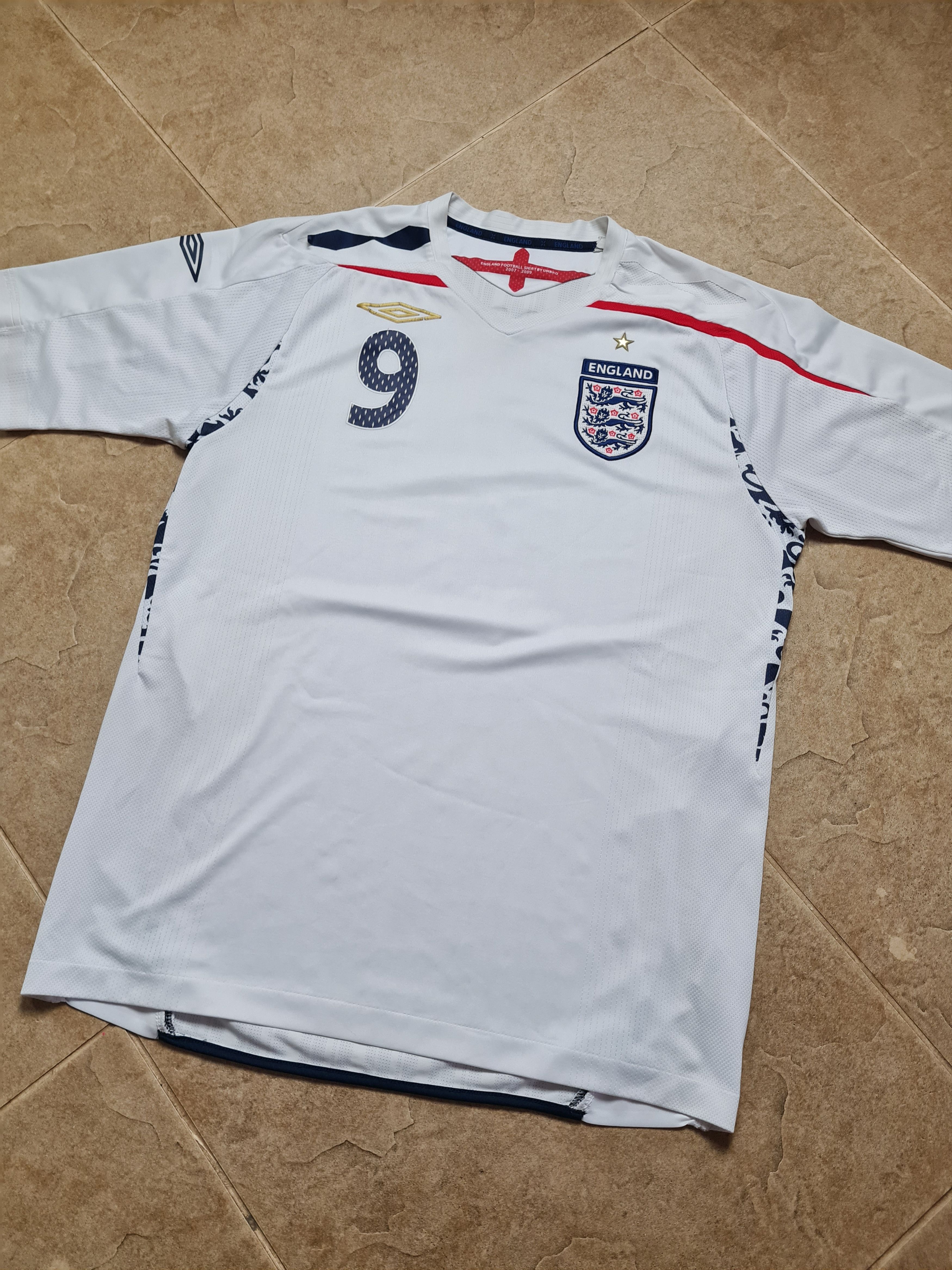 Umbro Vintage Umbro #9 Rooney ENGLAND 2008/2010 Football Soccer Size US L / EU 52-54 / 3 - 12 Thumbnail