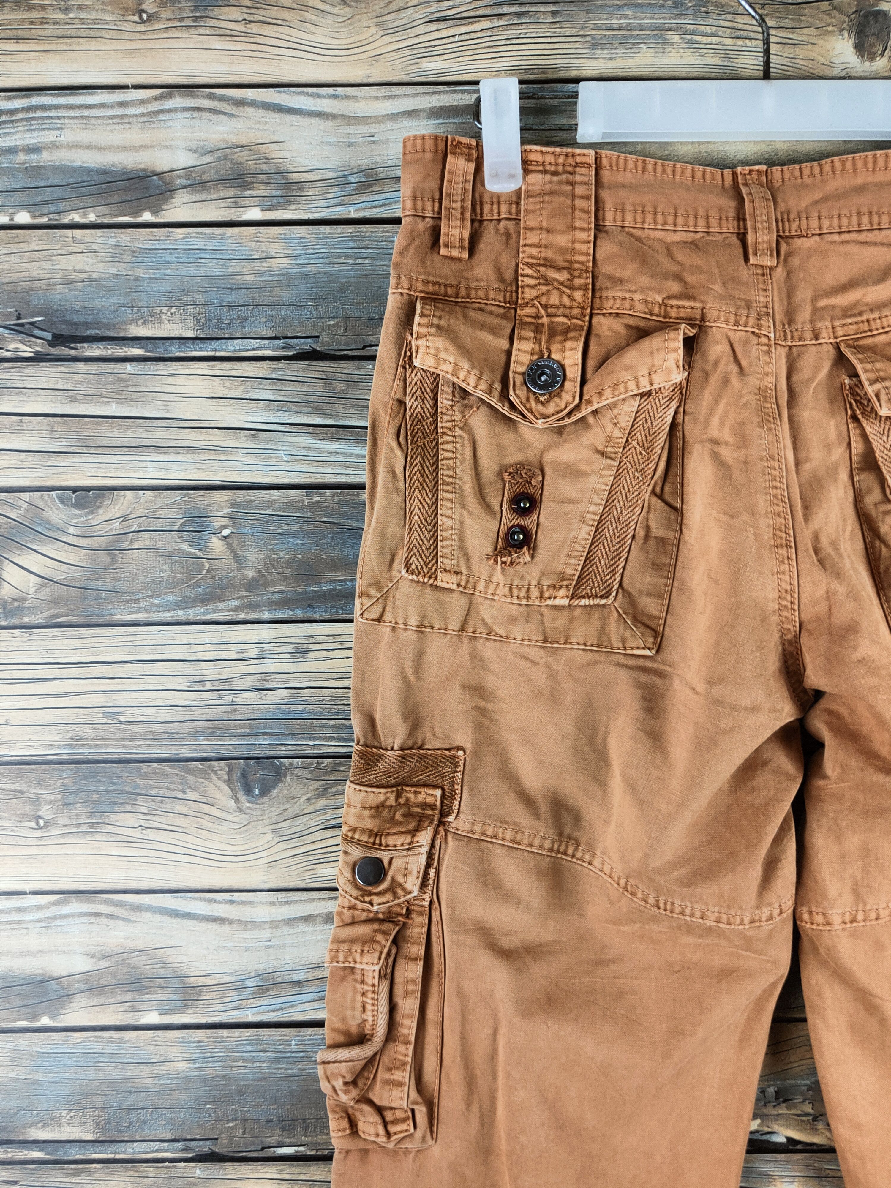 Japanese Brand DL Junye jeans Brown Multipocket Cargo Pants #46-410 Size US 31 - 8 Thumbnail