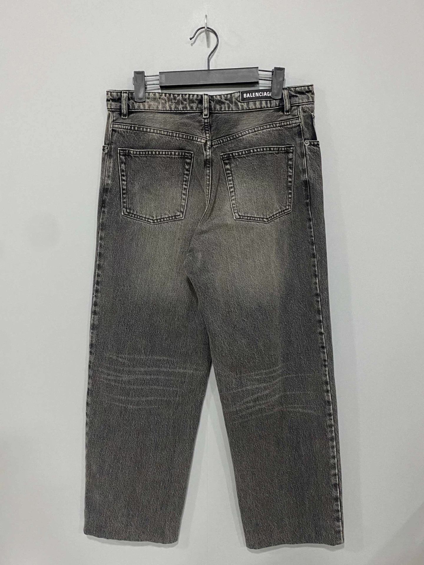 Balenciaga Grey distressed logo jeans, Balenciaga Size 27" / US 4 / IT 40 - 3 Thumbnail