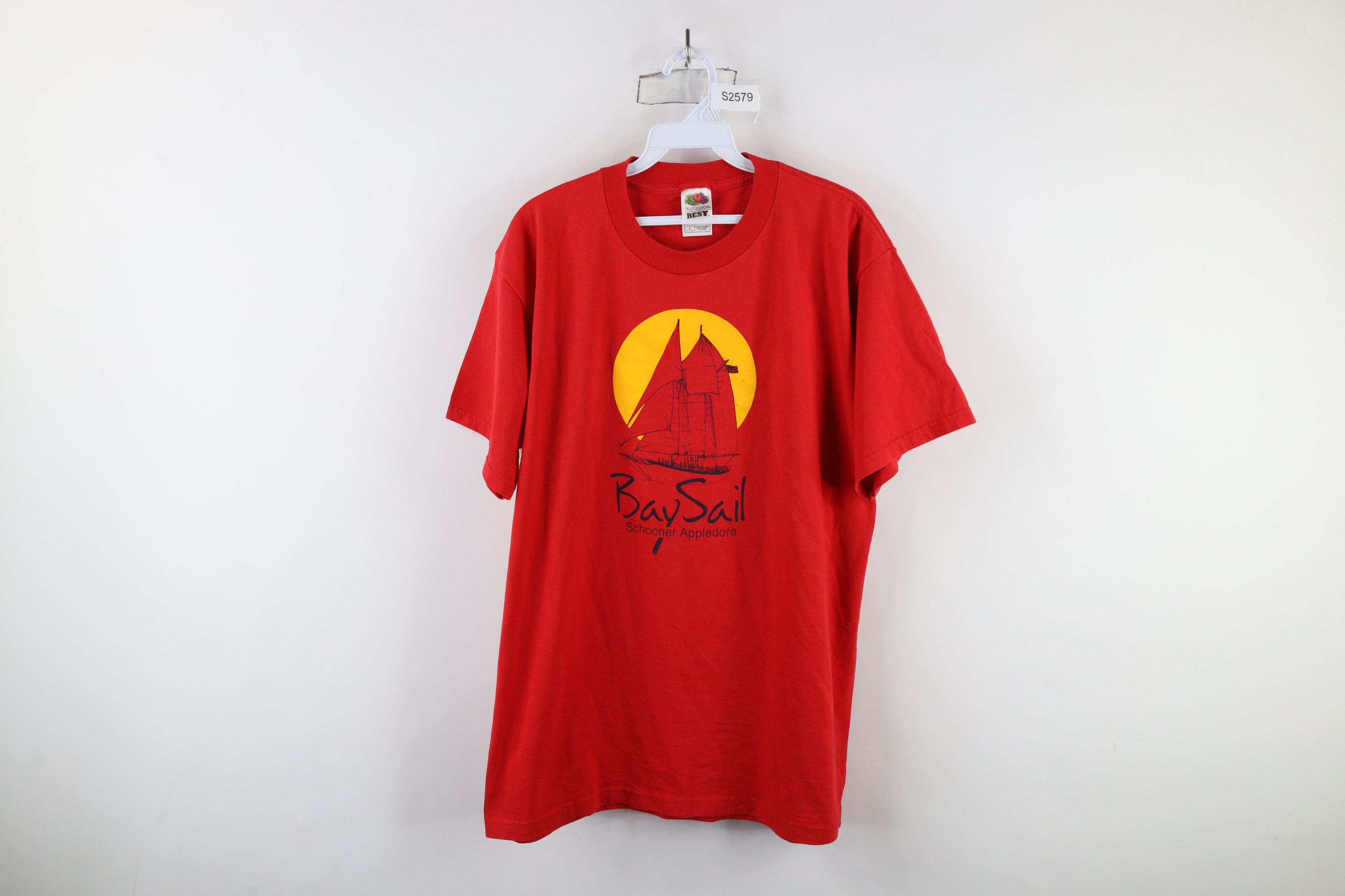 Vintage Vintage 90s Bay Sail Schooner Appledore Ship T-Shirt Red Size US L / EU 52-54 / 3 - 1 Thumbnail