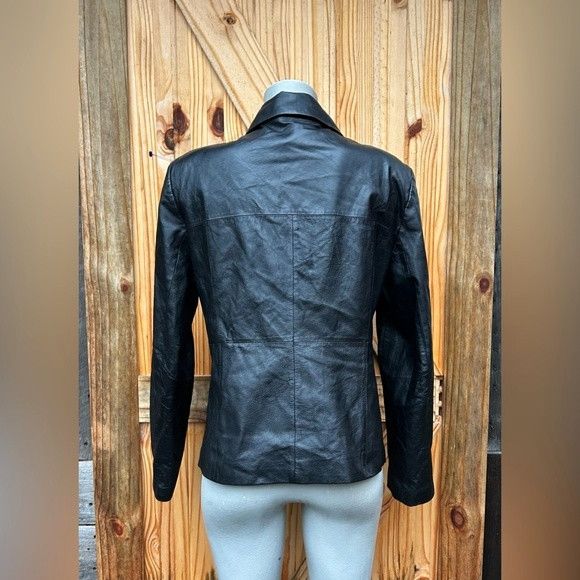 Other John Paul Richard Uniform Womens Short Black Leather Jacket Size L / US 10 / IT 46 - 4 Thumbnail