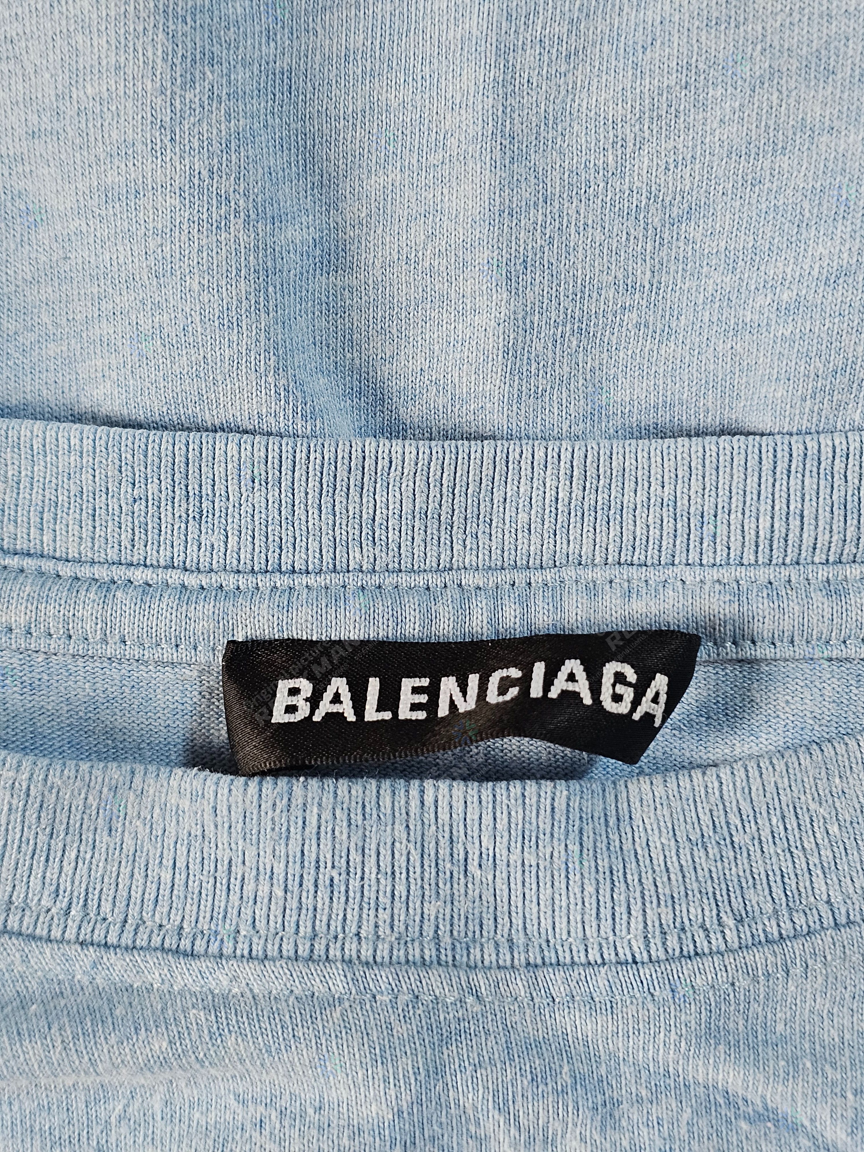 Balenciaga Balenciaga Haze Blue Coke Short Sleeves T-Shirts Size XL Size US XL / EU 56 / 4 - 6 Thumbnail
