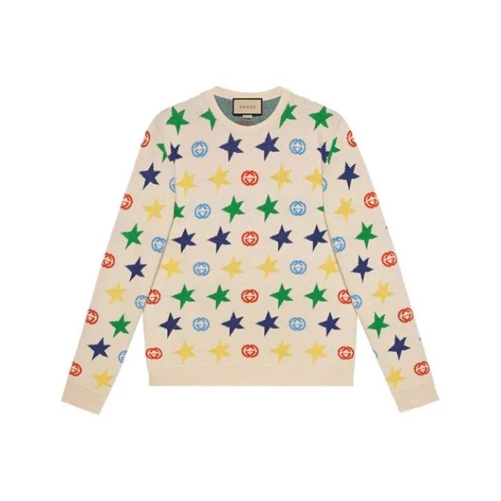 Gucci Gucci Star Print Wool Sweater for Men Size US S / EU 44-46 / 1 - 1 Thumbnail