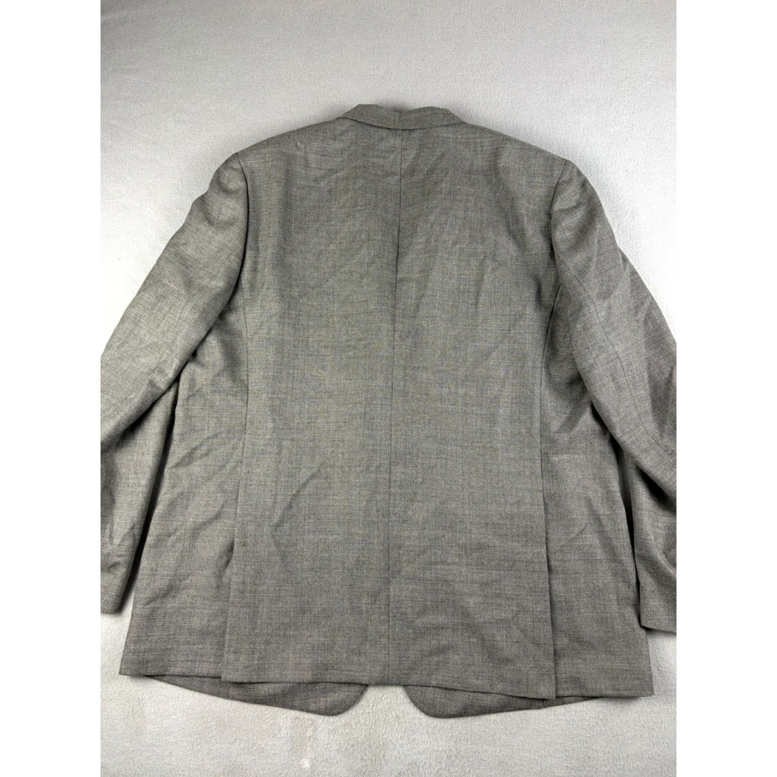 Bonobos Bonobos Slim Bonobos Blazer Mens 54L Gray Wool Notch Lapel Double-Vented Single-Breasted Two-Button Front Coat Jacket Suit Style Size 54R - 5 Thumbnail