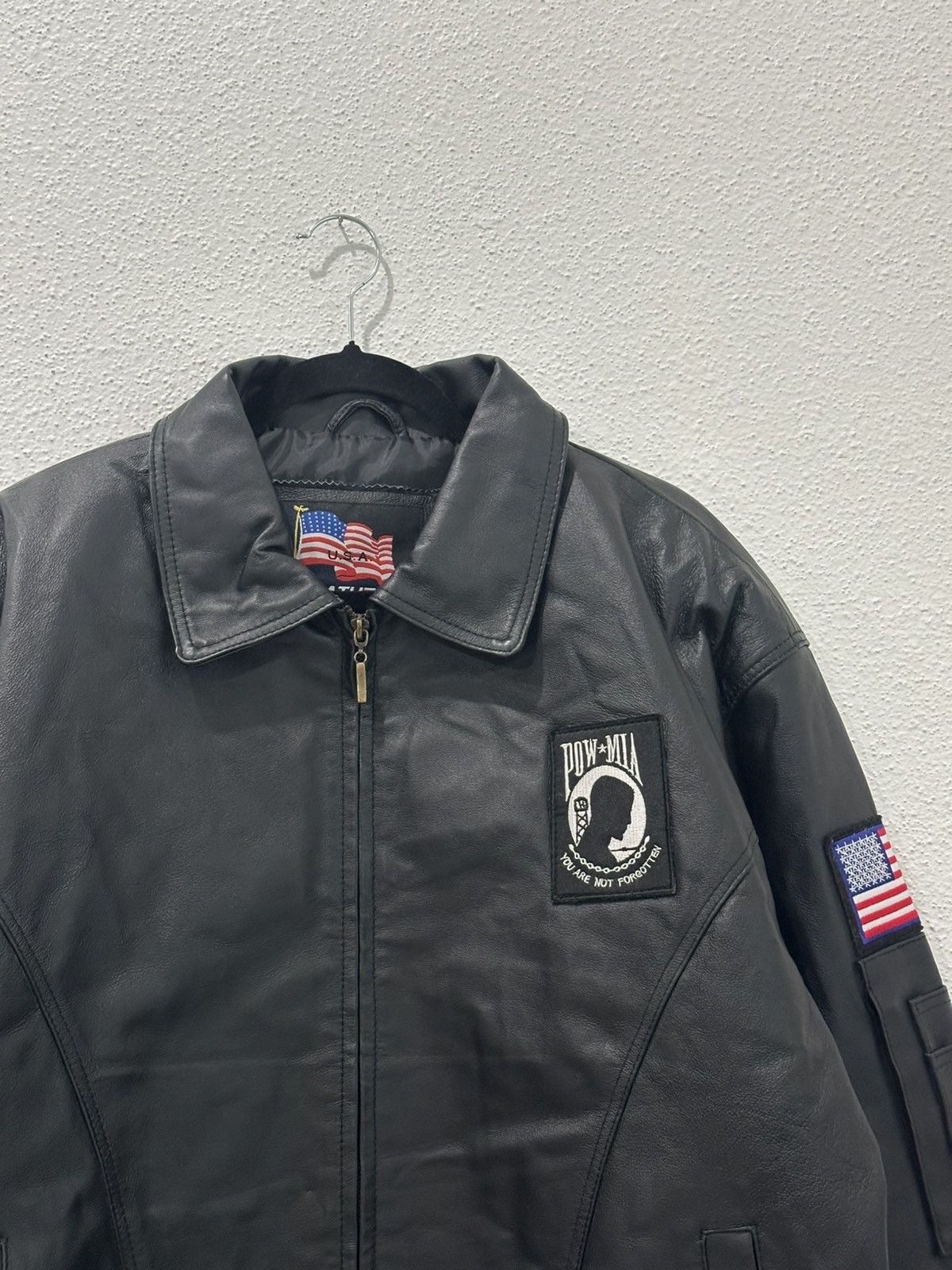 Vintage POW MIA You Are Not Forgotten Leather Jacket Y2K 2005 NWT Size US XL / EU 56 / 4 - 4 Thumbnail