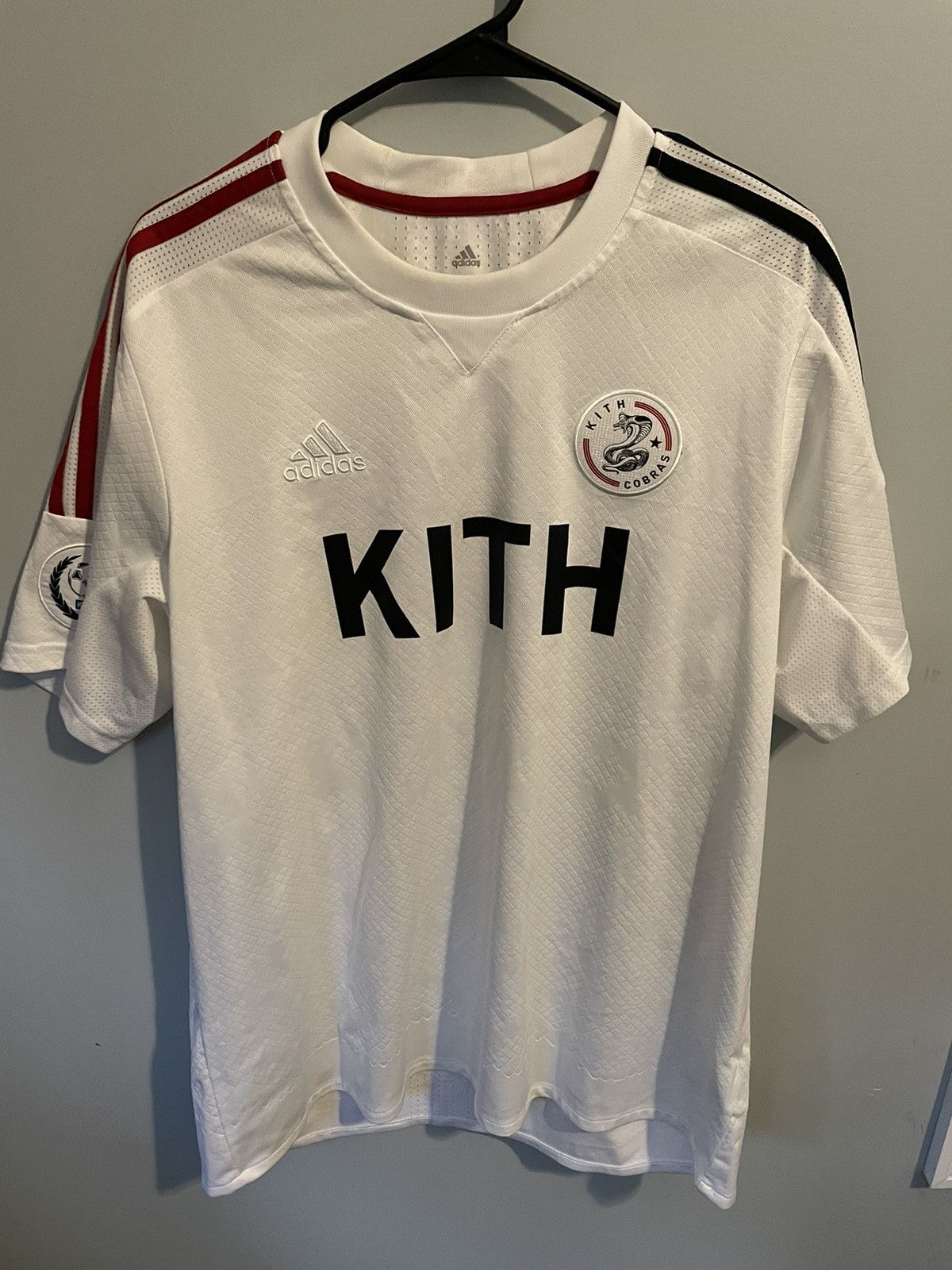 image of Adidas Soccer Jersey in White, Men's (Size Large)