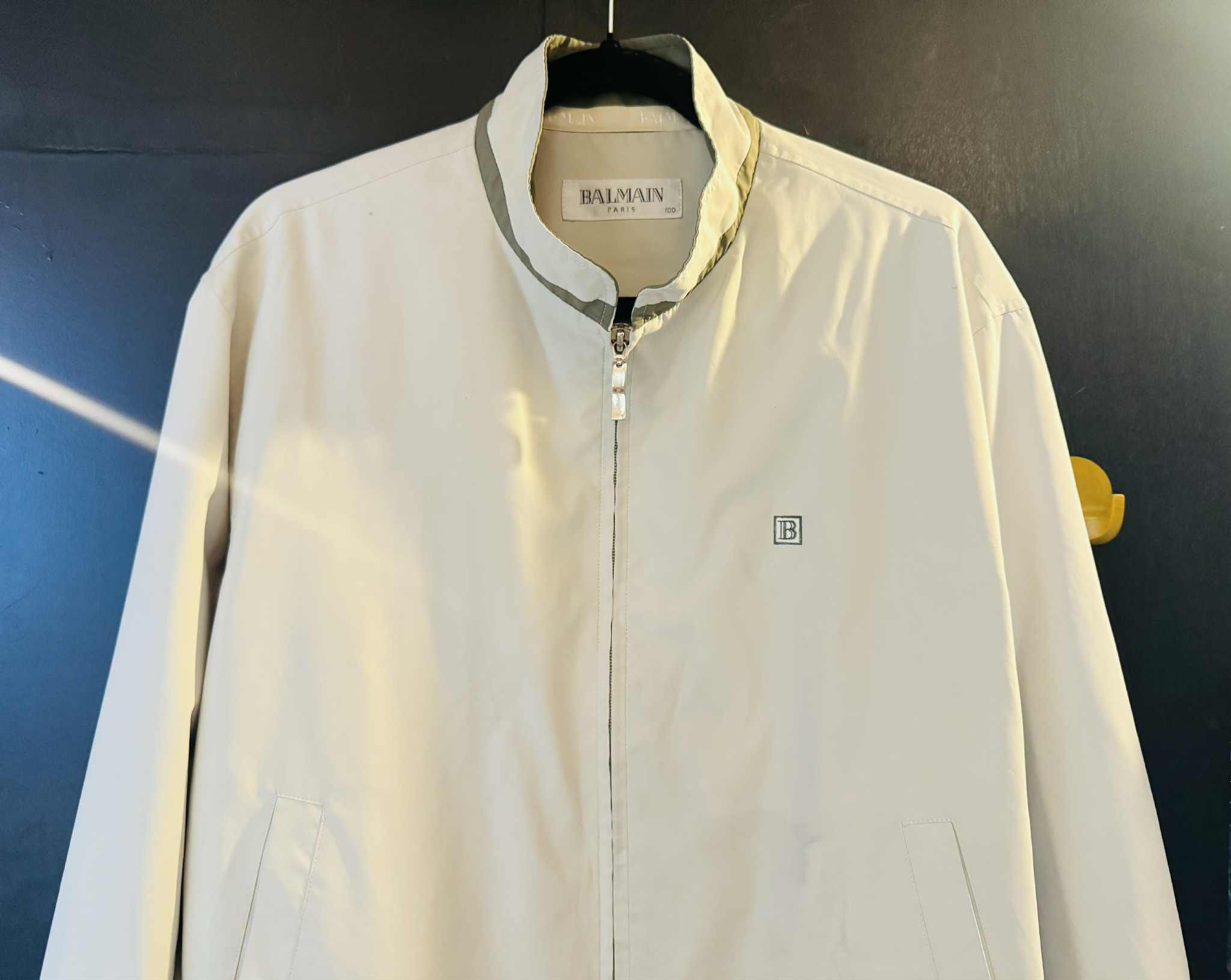 Balmain Vintage Balmain Paris Men's Beige Zip-Up Jacket Size US XL / EU 56 / 4 - 8 Thumbnail