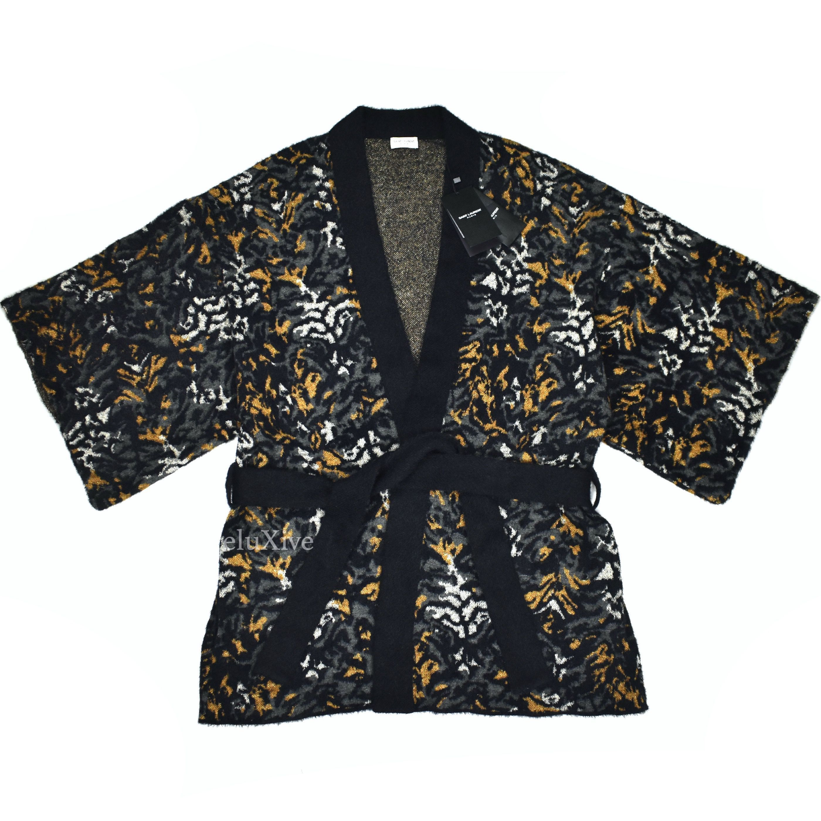 Saint Laurent Paris Saint Laurent Abstract Tiger Jacquard Knit Kimono Sweater Size US M / EU 48-50 / 2 - 1 Preview