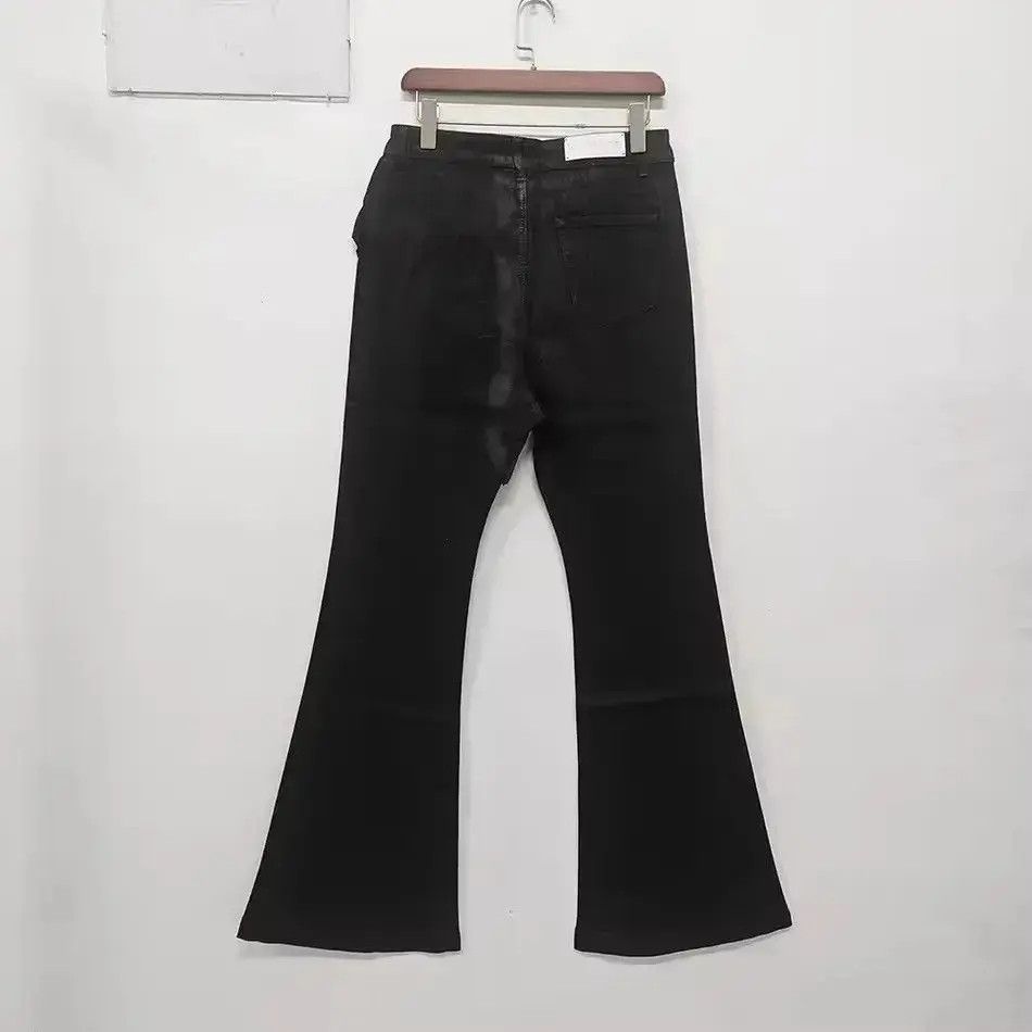 Japanese Brand Streetwear Wax Leather Stretch Hombre Baggy Flare Pants Size US 32 / EU 48 - 3 Thumbnail