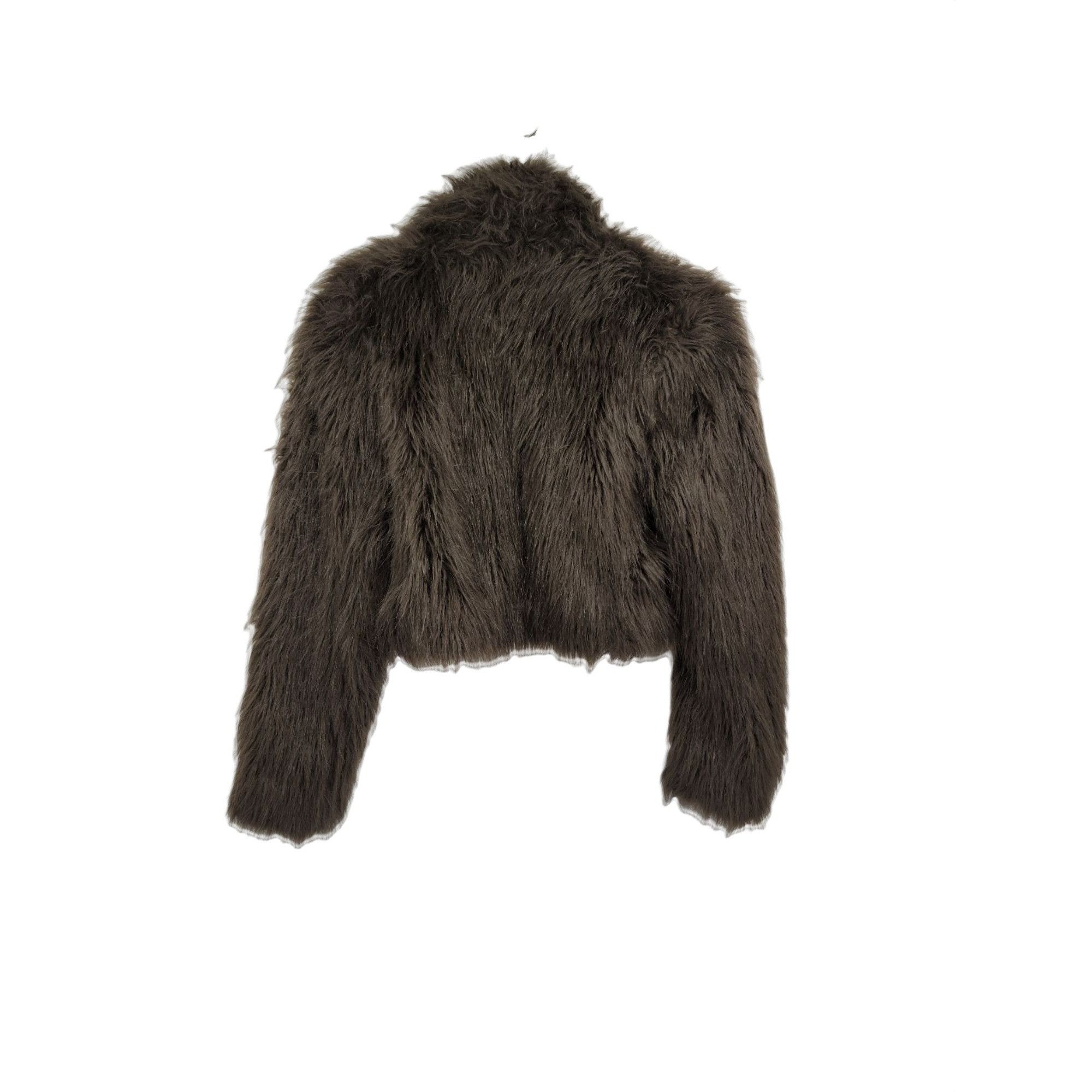 Vintage Vtg 70's Glam Faux Fur Shaggy Cropped Long Sleeve Jacket Bro Size S / US 4 / IT 40 - 2 Thumbnail