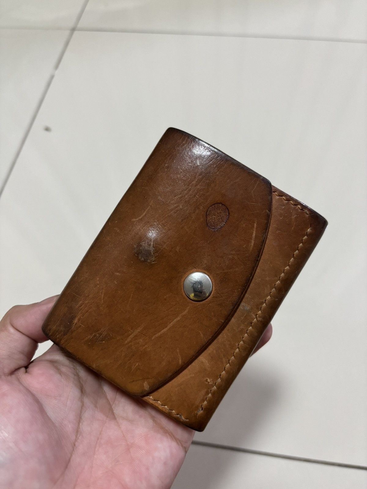 Handmade VINTAGE LEATHER WALLET HATO HASI BUTTON Size ONE SIZE - 1 Thumbnail