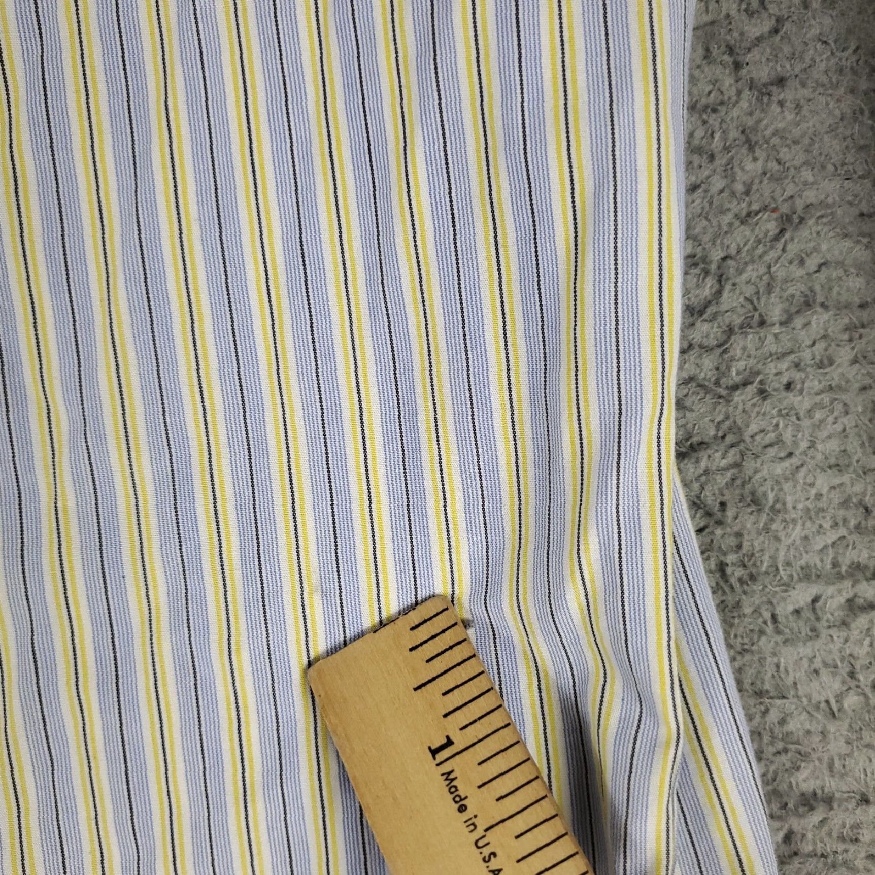Ralph Lauren Ralph Lauren Dress Shirt Mens Size 17 Blue Yellow Striped Long Sleeve Button Up Cotton Size 46R - 3 Thumbnail