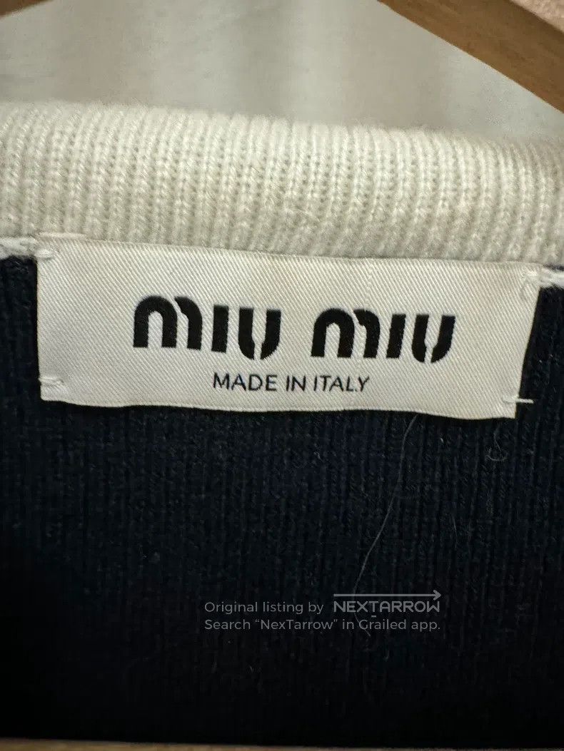 Miu Miu Miu Miu 36 Dark blue navy collar knitted cashmere cardigan Size S / US 4 / IT 40 - 3 Thumbnail