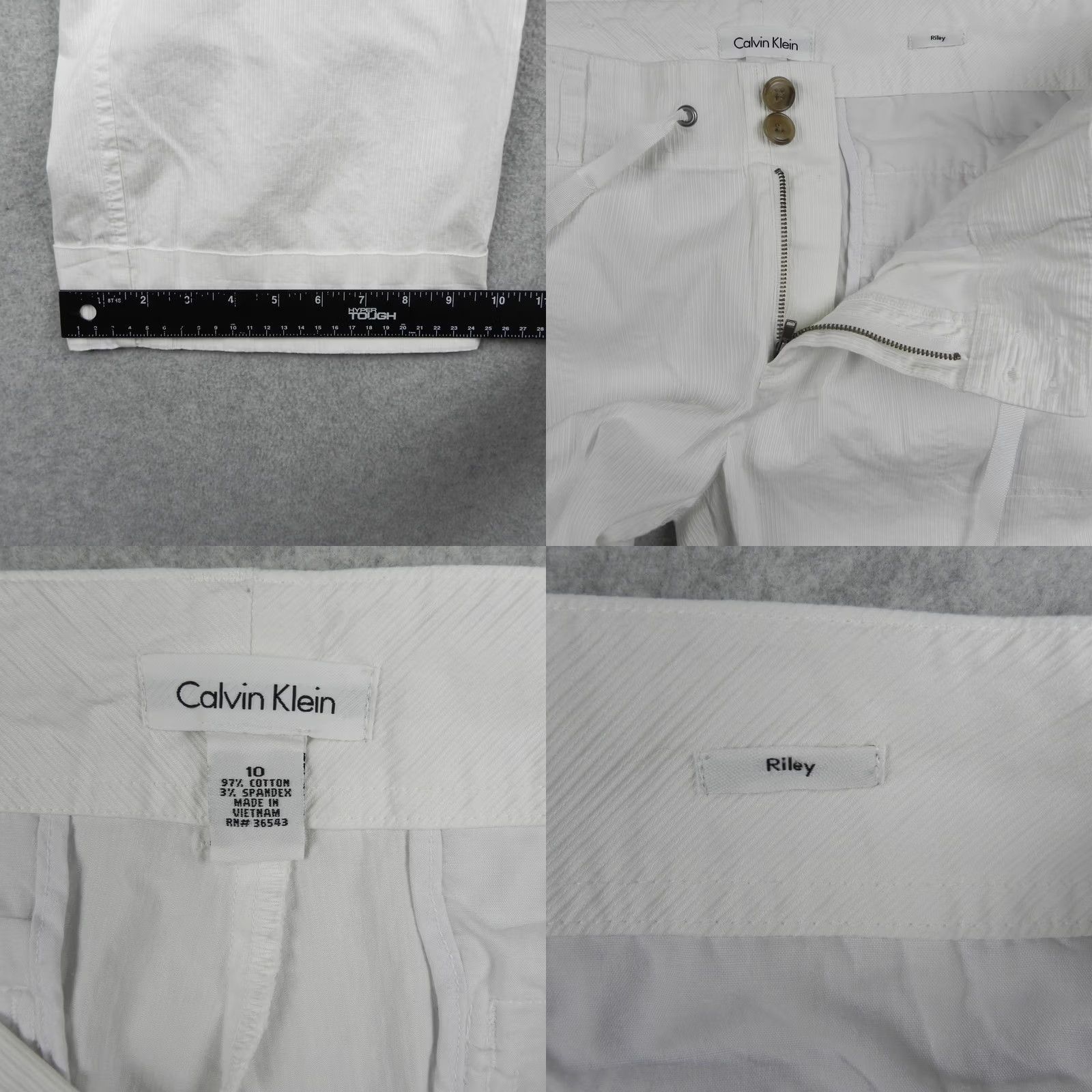 Calvin Klein Calvin Klein Pants Womens 10 Riley Capri Cargo White Flex Drawstring Pockets Size 32" / US 10 / IT 46 - 8 Thumbnail