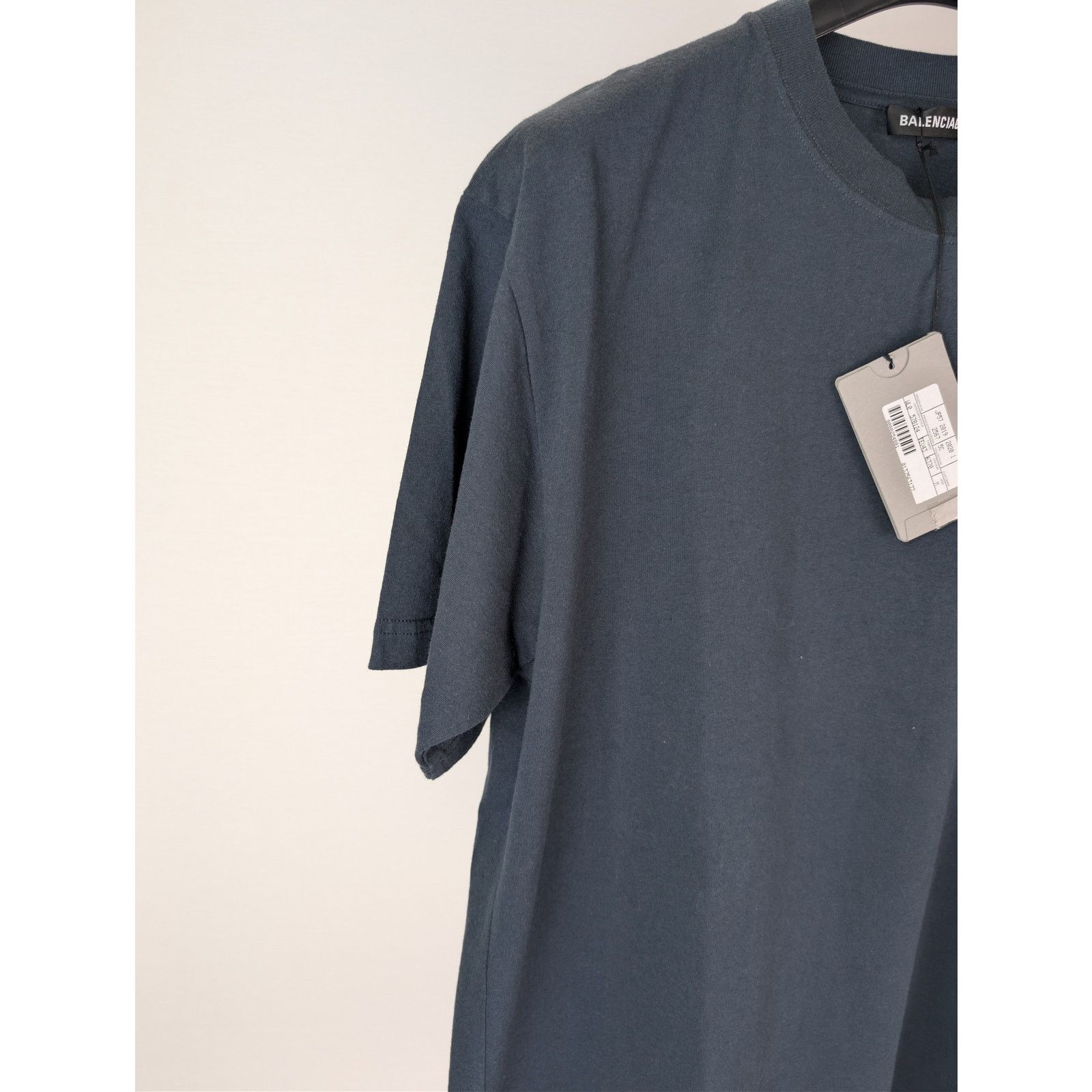 Balenciaga o1rshd1 Light Jersey Balenciaga Logo Top T-Shirt Washed Navy Size US M / EU 48-50 / 2 - 7 Thumbnail
