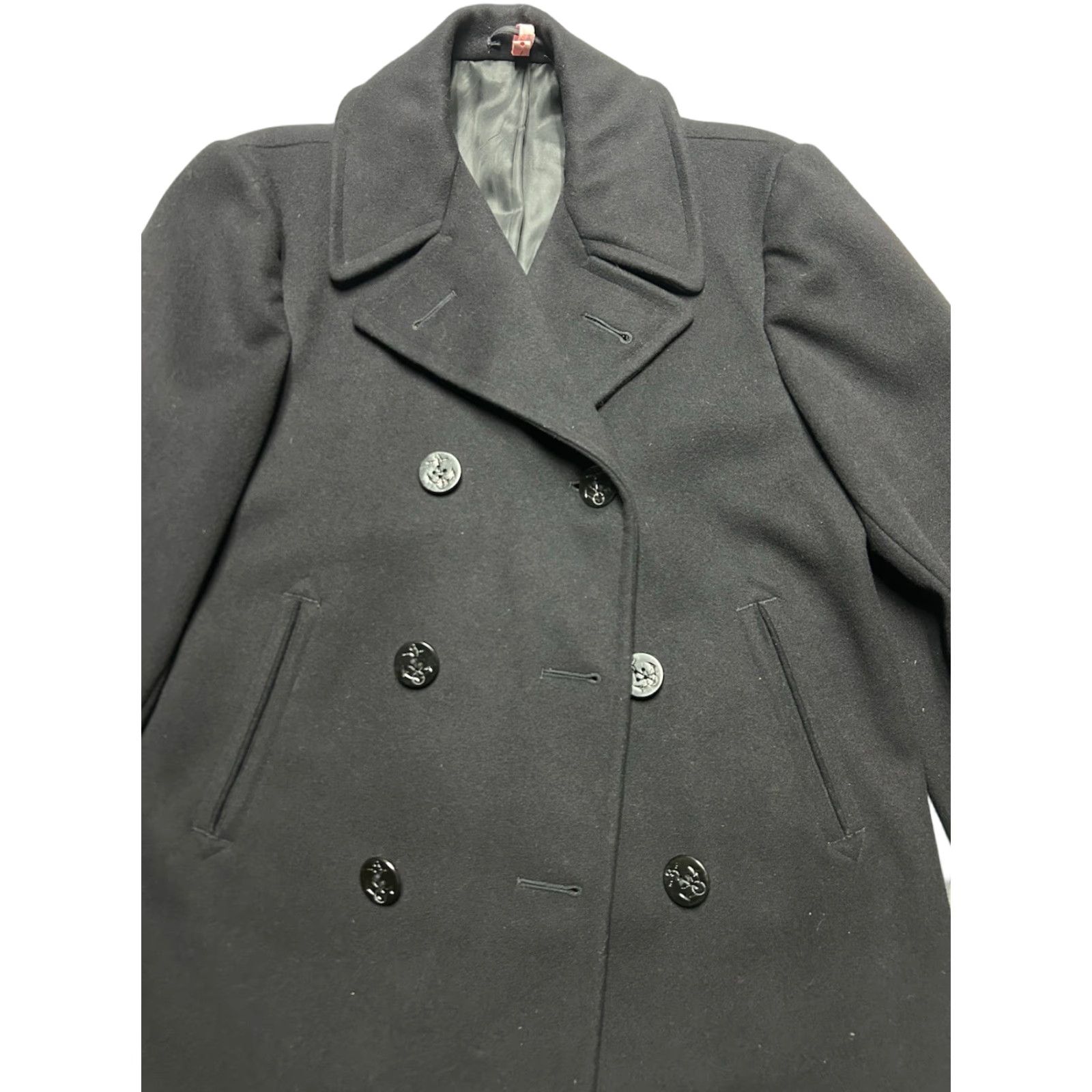 Vintage VINTAGE US Navy wool pea coat Jacket Men’s S Blue 1940s WW2 deck USN Pea Coat, 38 small/medium Men Size US S / EU 44-46 / 1 - 1 Thumbnail