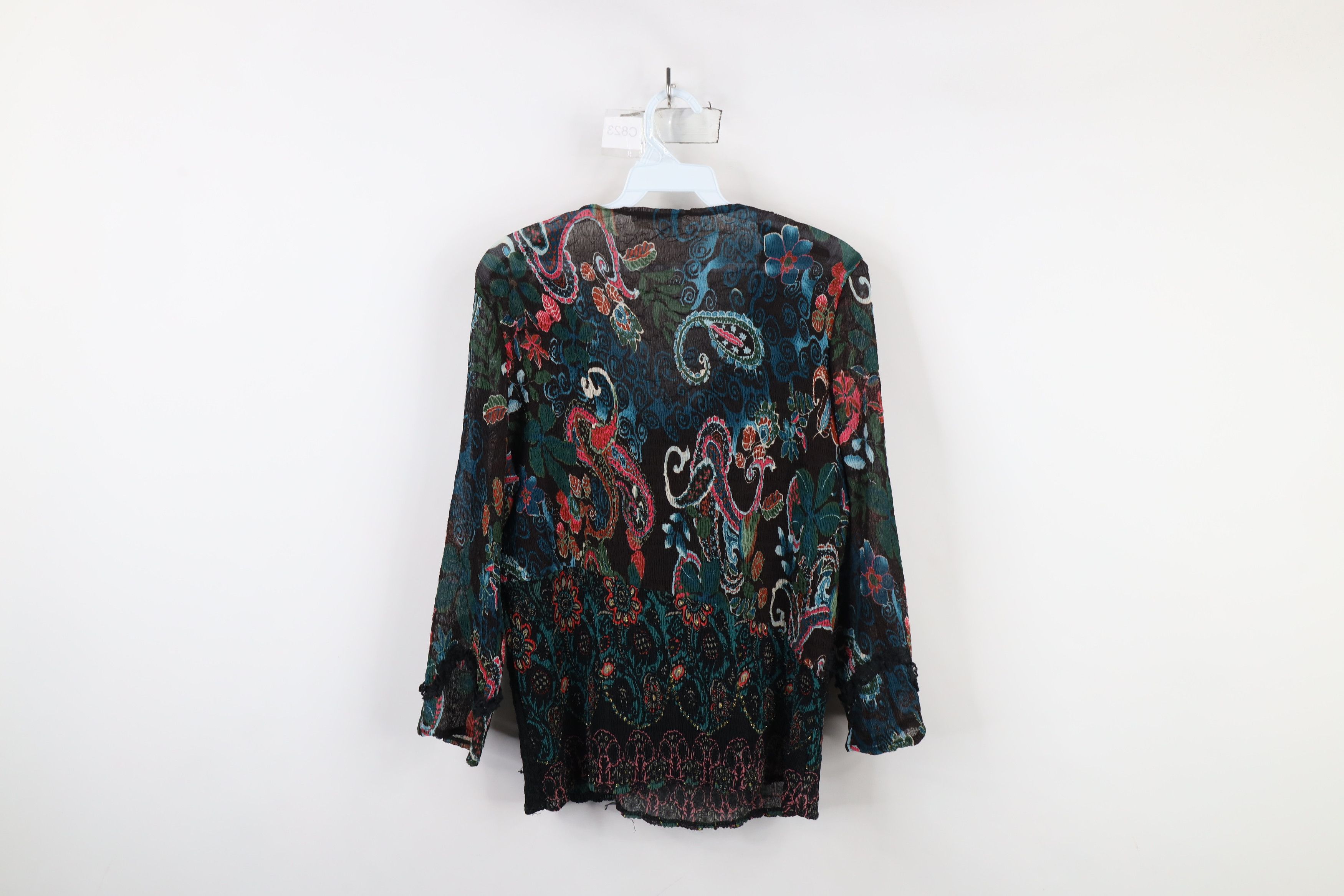Vintage Vintage 90s Y2K Babydoll Flower Lace Sheer Blouse Top Shirt Size XL / US 12-14 / IT 48-50 - 10 Thumbnail