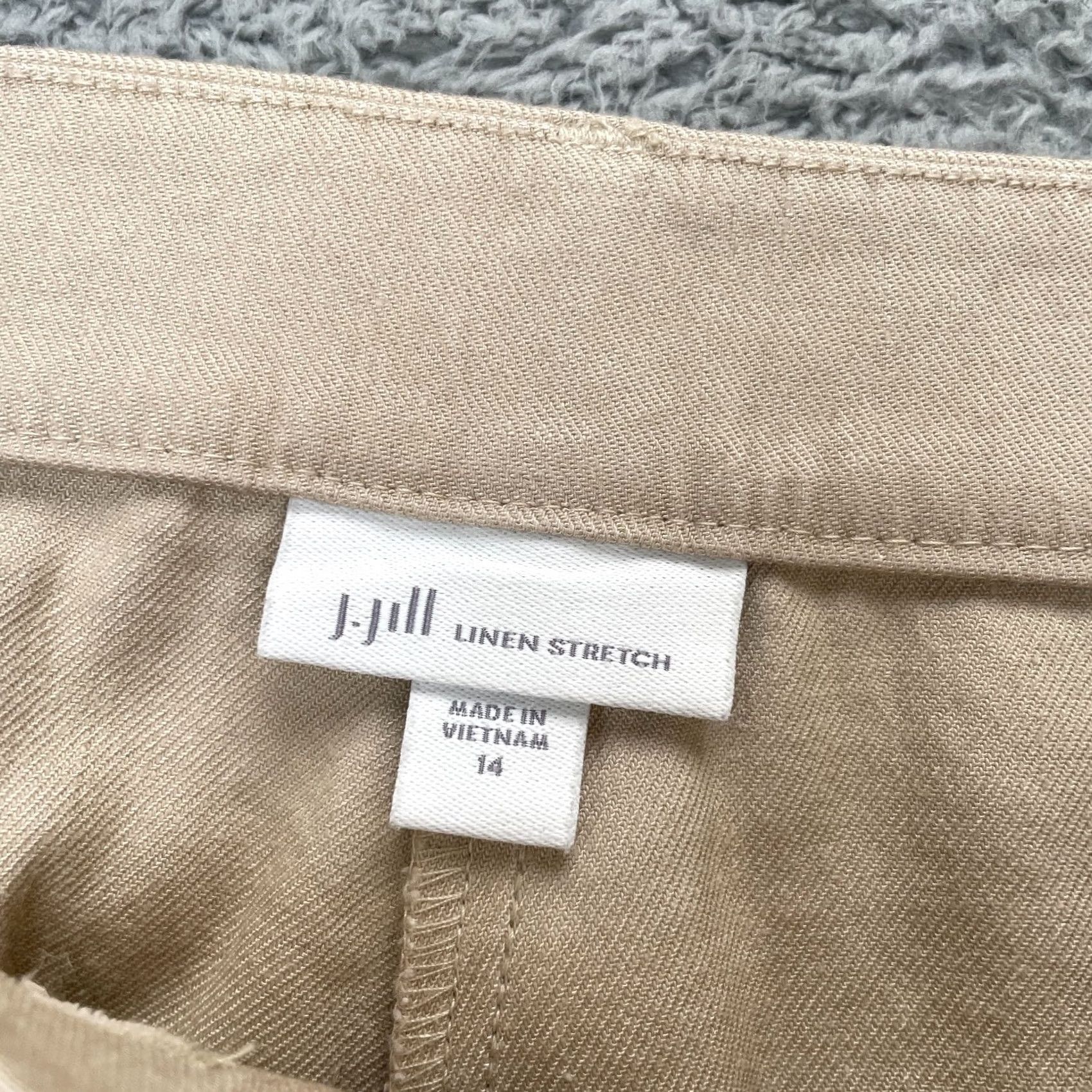 J. Jill J. Jill Pants Womens 14 Beige Cropped Linen Stretch Straight Leg Business Formal Size 24" / US 00 / IT 34 - 4 Thumbnail