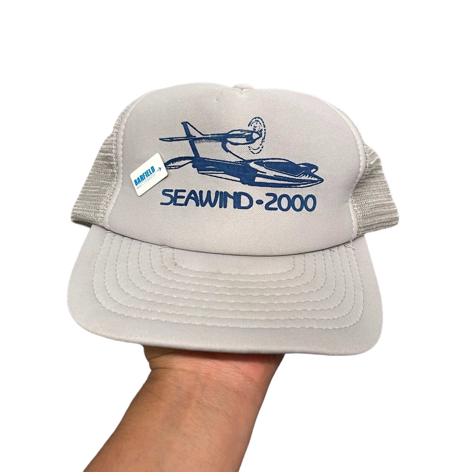 Etro Vintage Seawind 2000 Airplane Trucker Hat Gray Logo Retro Mesh ...