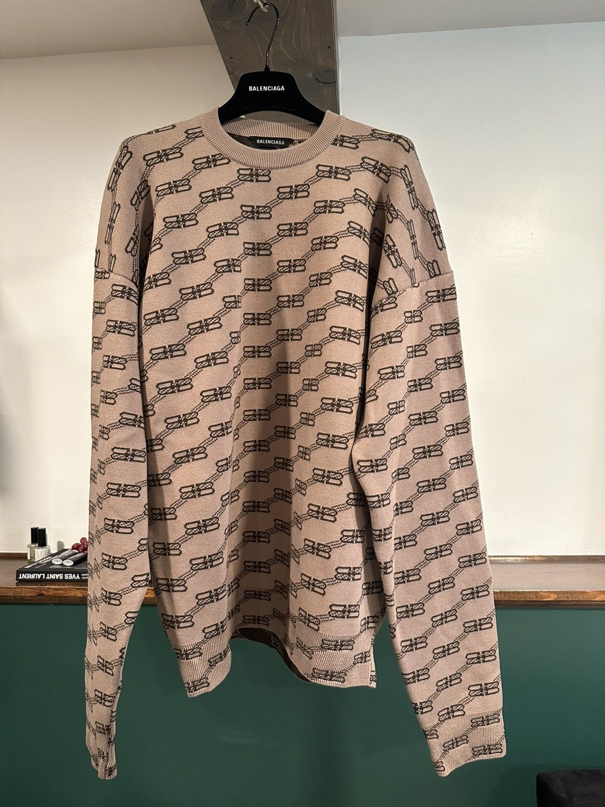 Balenciaga Balenciaga BB Monogram Crewneck Size US S / EU 44-46 / 1 - 1 Thumbnail