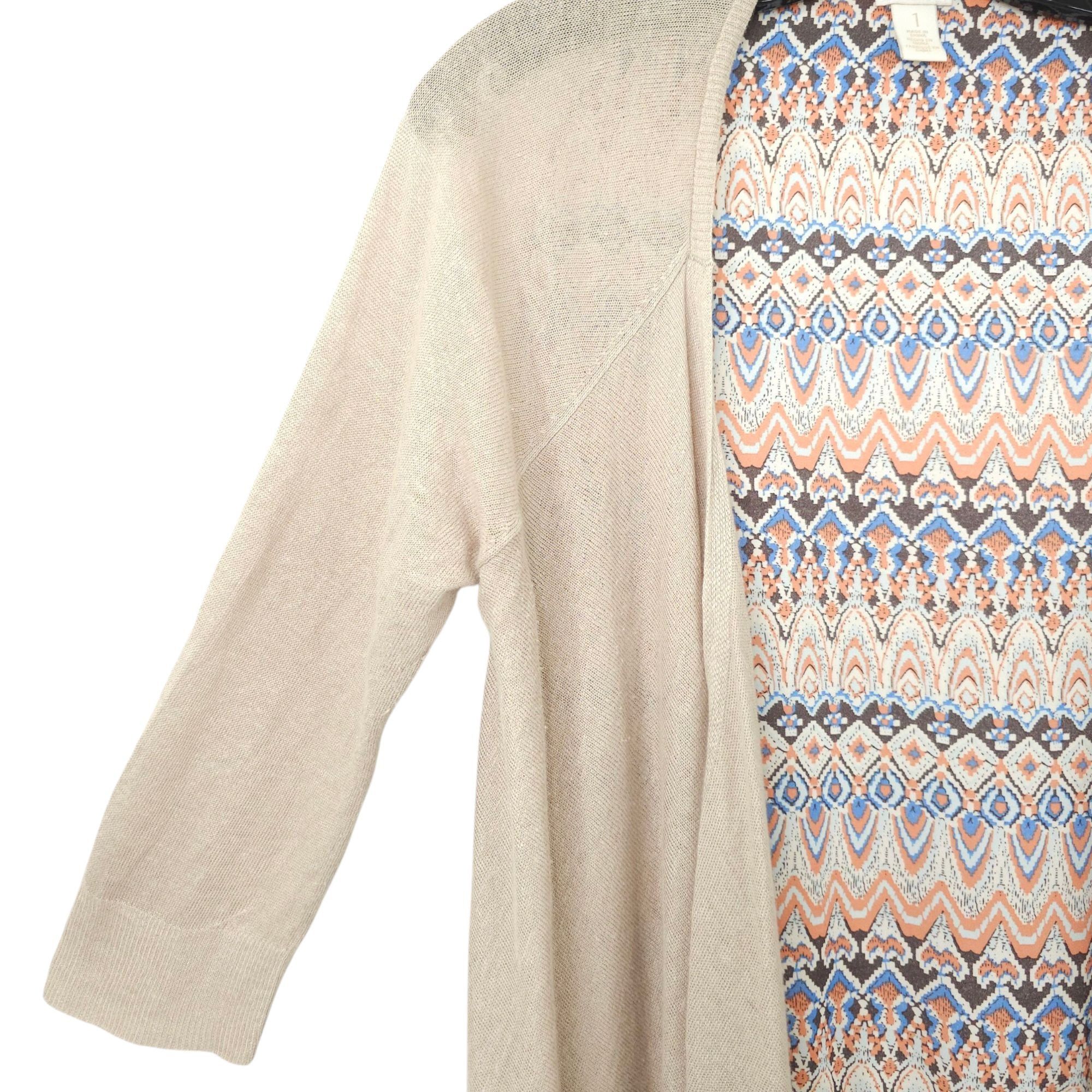 Chicos Chicos Open Front Cardigan Womens Size 1 US M/8 Sweater Tan Size M / US 6-8 / IT 42-44 - 11 Thumbnail