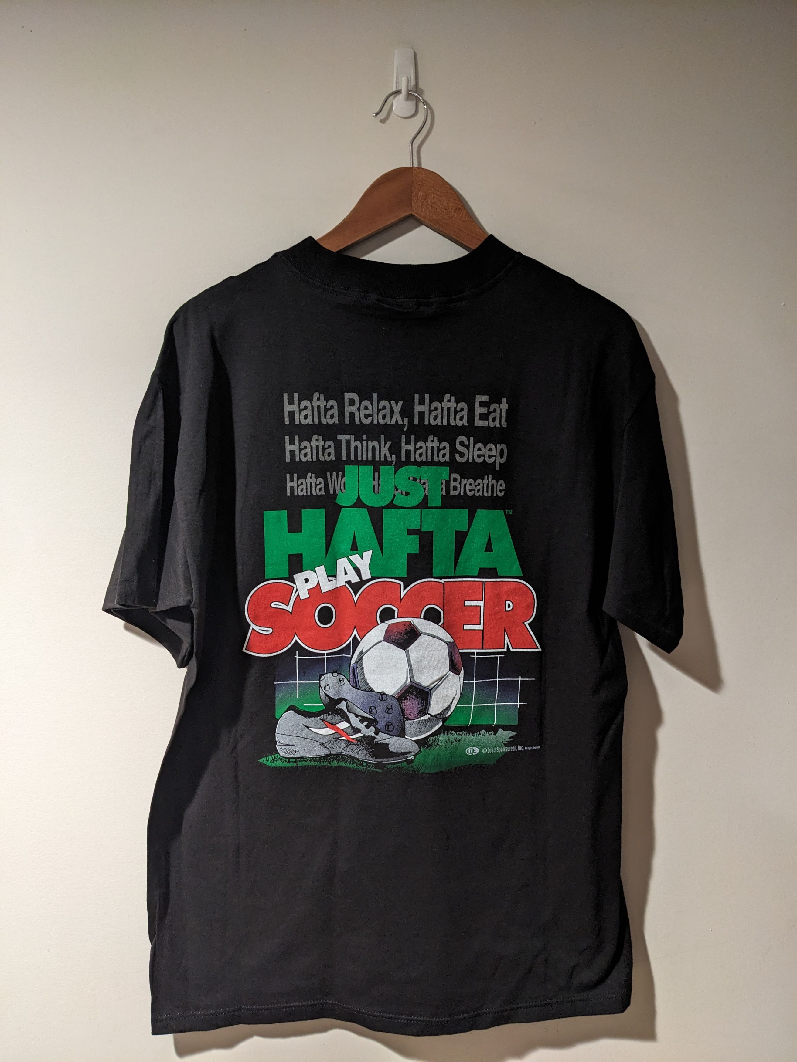 Vintage Vintage 90s Just Hafta Soccer Cleats Sport Large T-Shirt Size US L / EU 52-54 / 3 - 1 Thumbnail