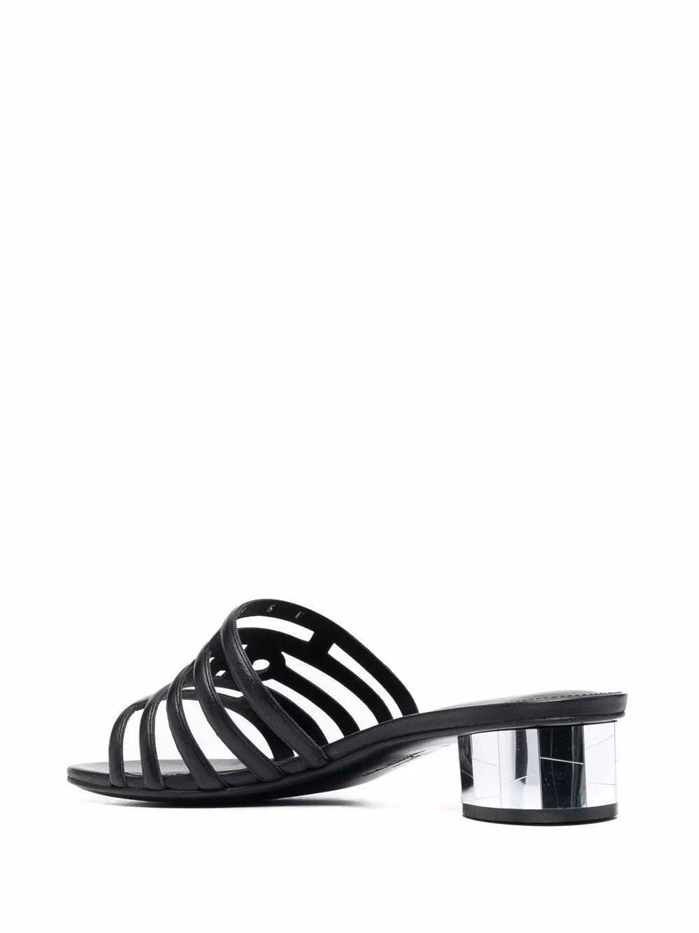Salvatore Ferragamo o1y0426 Geometric Heel Mules in Black Size US 10.5 / IT 40.5 - 3 Thumbnail