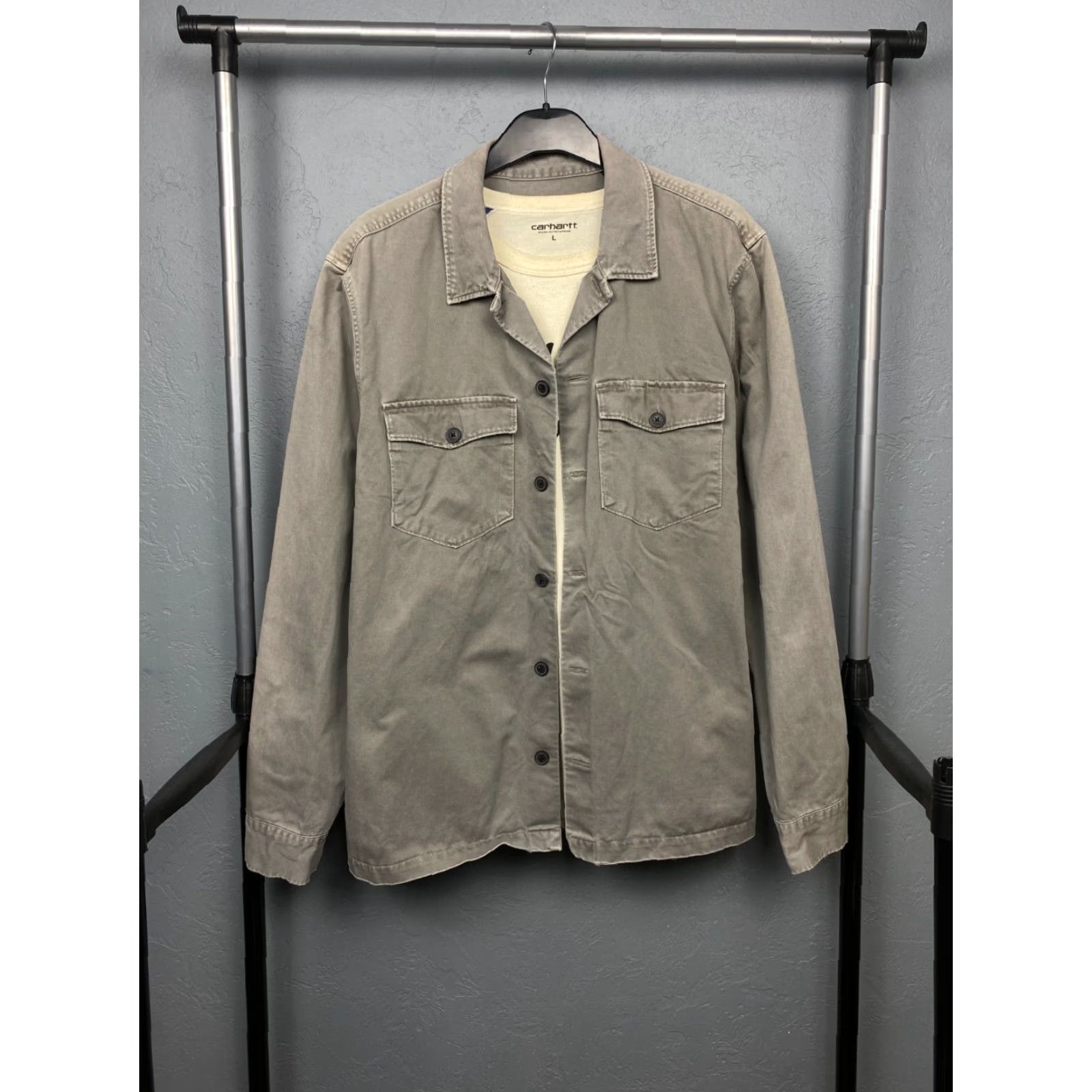 Allsaints AllSaints Firebase Shirt Jacket XL Gray Mens Windbreaker Overshirt Shirt Jacket XL Gray Size US XL / EU 56 / 4 - 2 Thumbnail