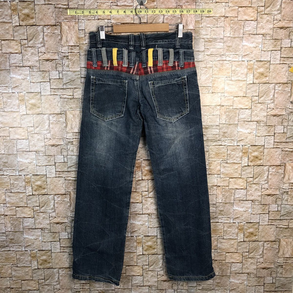 Japanese Brand Lang Rock Blue Double Waist Blue Denim Pants #A447 Size US 28 / EU 44 - 14 Thumbnail
