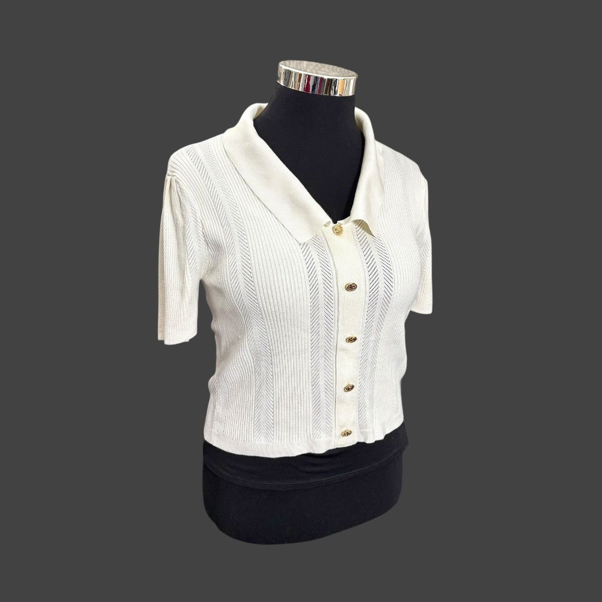 NVLTY NVLT Women’s Marshmallow Ribbed Fabric Cardigan Sweater Sz L Size L / US 10 / IT 46 - 6 Thumbnail