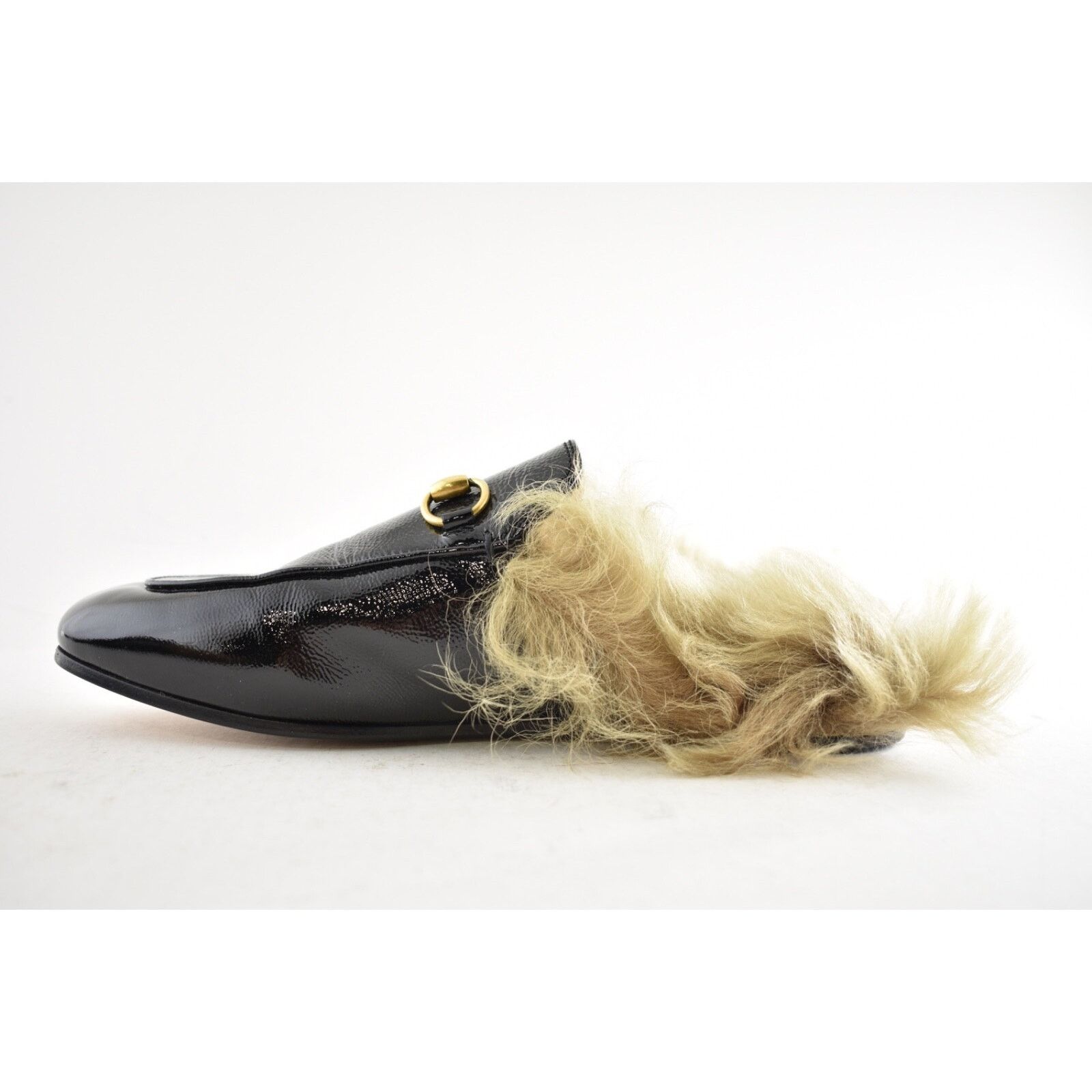 Gucci Gucci Princetown Black Patent Leather Fur Loafer Slide Slip Size US 6 / IT 36 - 9 Thumbnail