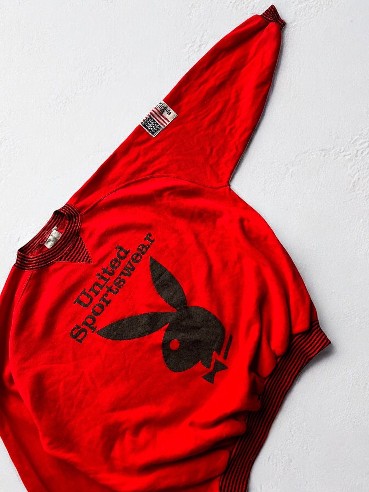 Playboy PLAYBOY 80s LICENSED RARE USA FLAG SWEATSHIRT MADE IN ITALY Size US M / EU 48-50 / 2 - 5 Thumbnail
