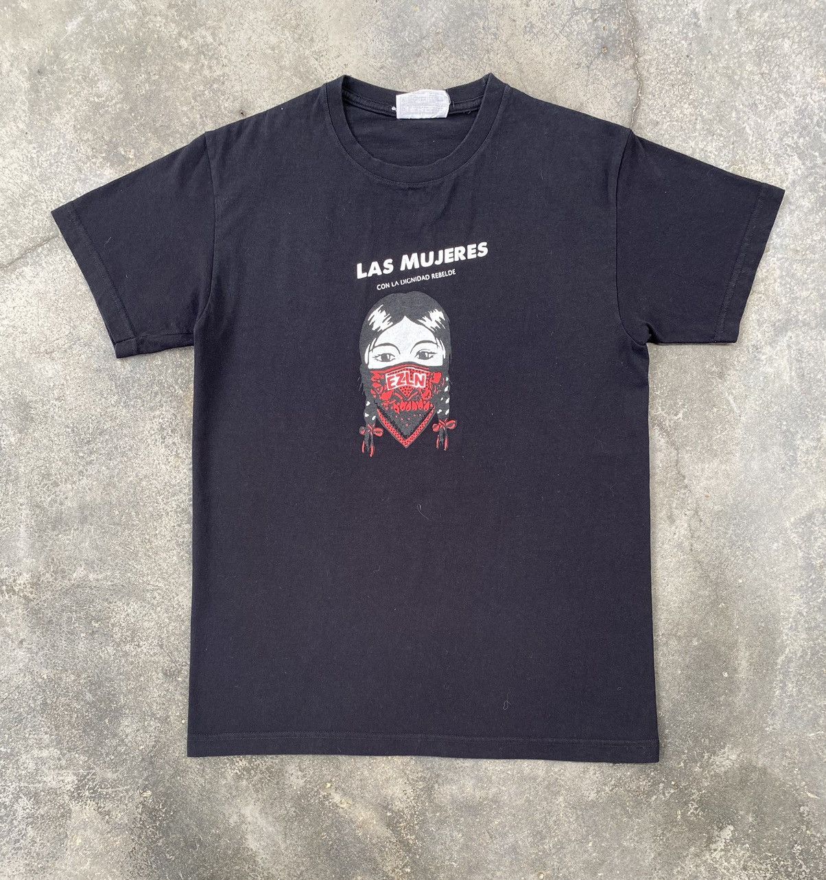 image of Vintage Zapatista Army Las Mujeres Tees in Black, Men's (Size Small)