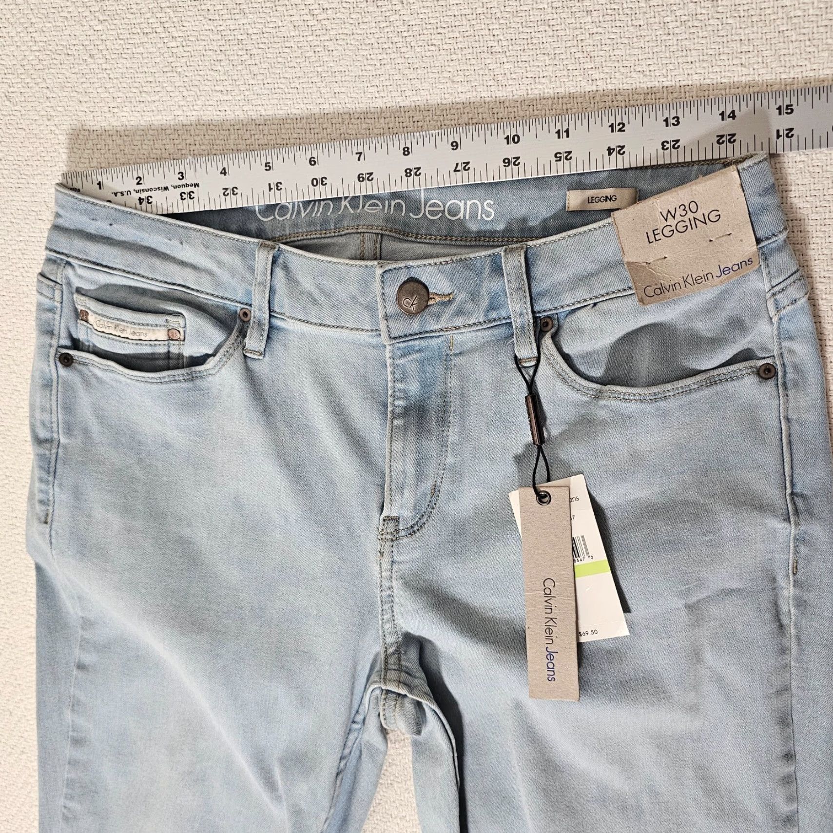 Calvin Klein Calvin Klein Jeans Legging Womens Size 30 Light Wash Stretch Denim Waist Classic 90s Comfortable Size 30" / US 8 / IT 44 - 7 Thumbnail