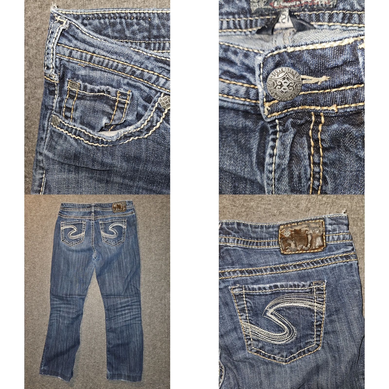 Silver Jeans Co. Silver Jeans Women's Bootcut Jeans Low Rise Silver 29x26 Natsuki Preppy Size 29" - 8 Thumbnail