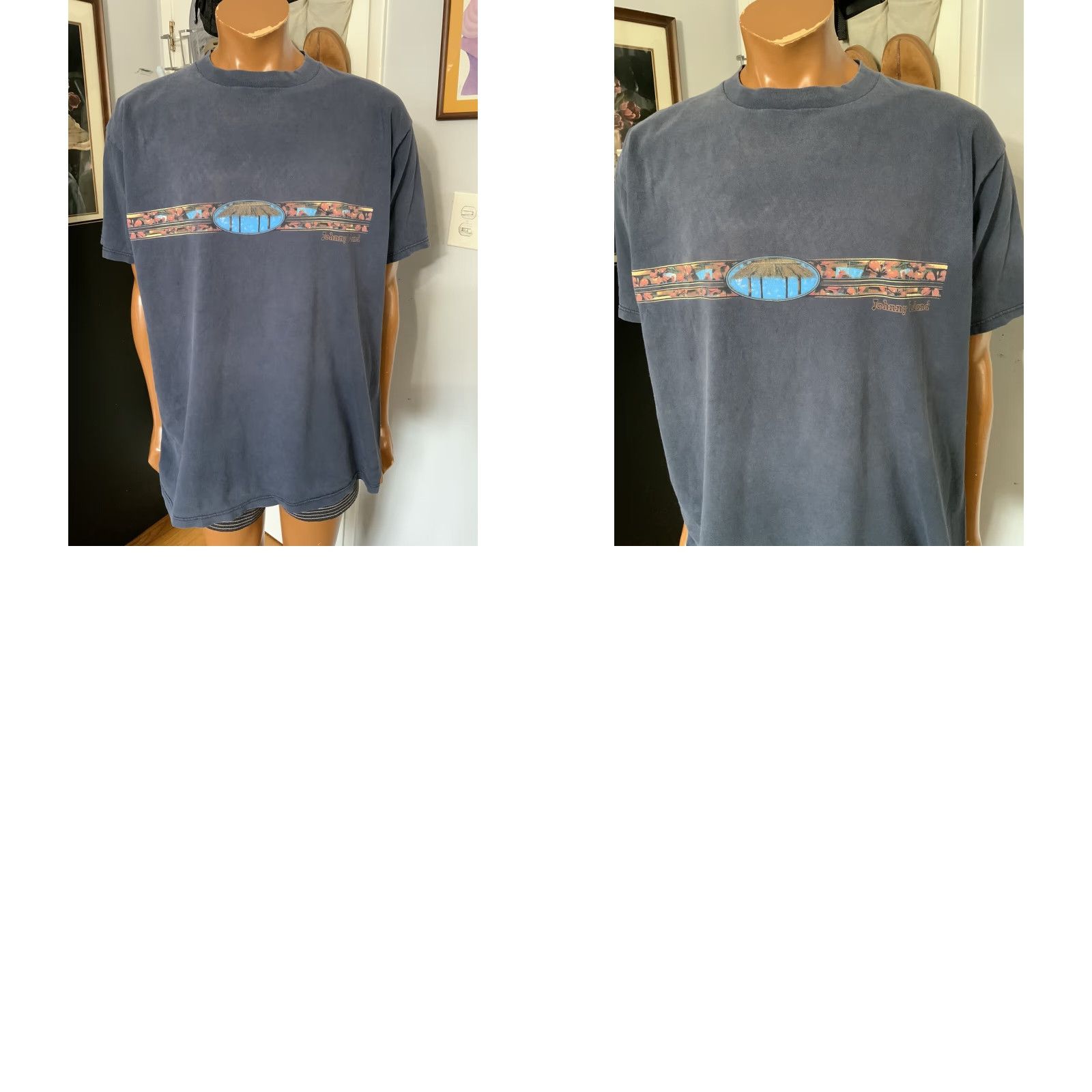 Tultex VINTAGE 90s Tultex Cotton Johnny Island Floral Surf Navy Blue T-Shirt XL Size US XL / EU 56 / 4 - 8 Thumbnail