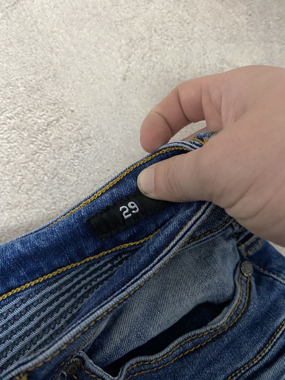 Affliction × Japanese Brand Affliction balmain bike style jeans pants y2k Size 29" - 7 Thumbnail
