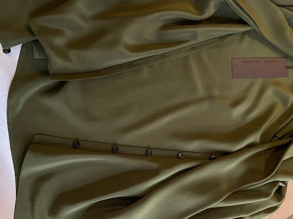 Haider Ackermann Khaki Silk Drape Shirt Size US XS / EU 42 / 0 - 5 Thumbnail