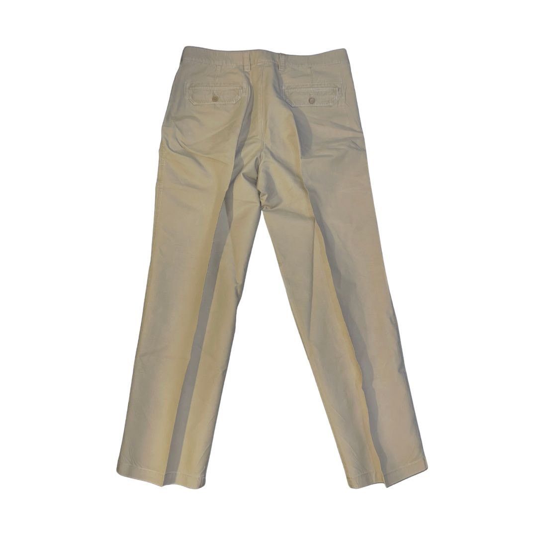 Izod Chino Pants Khaki 100% Cotton Straight Leg Trouser Career Size US 38 / EU 54 - 2 Thumbnail