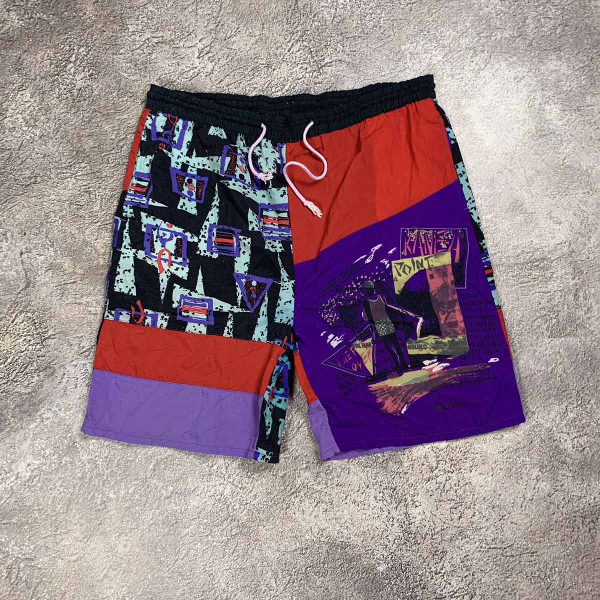 Vintage Vintage Y2K Baggy Swim Shorts Rave Graphic Streetwear 36 Size US 36 / EU 52 - 1 Thumbnail