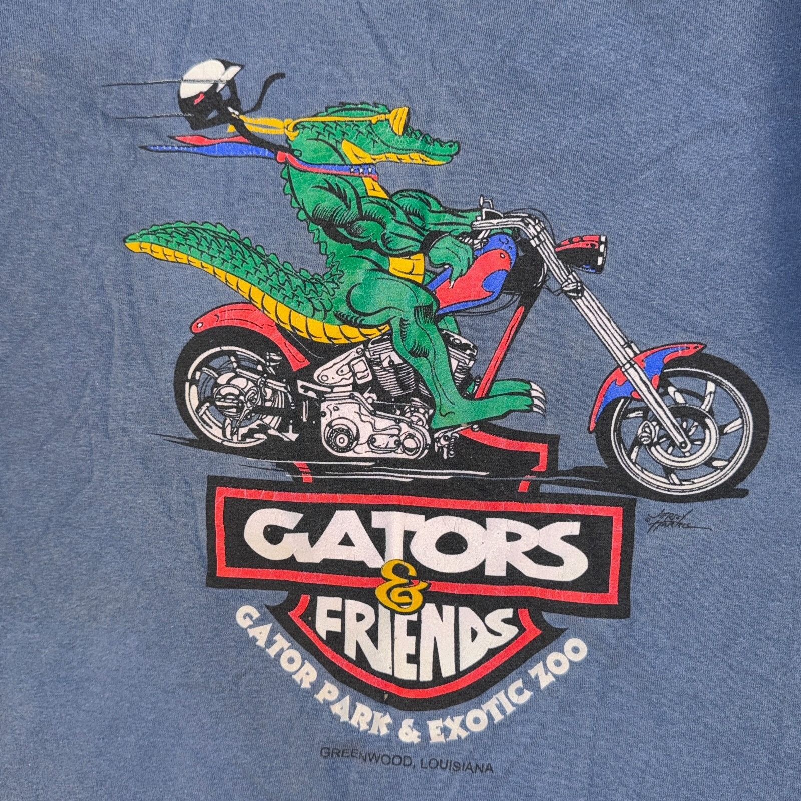 Gildan VTG Gators & Freinds Alligator Park & Exotic Zoo Lousiana Mo Size US L / EU 52-54 / 3 - 2 Thumbnail