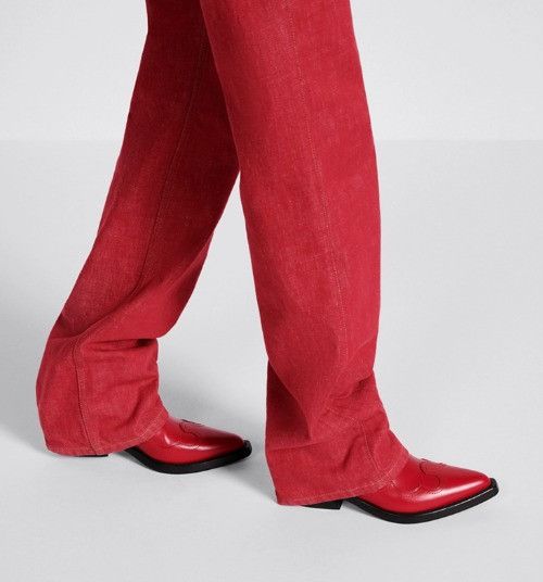 Dior o1w1db11125 KCI964 West Heeled Ankle Boots in Red Size US 9 / IT 39 - 5 Thumbnail