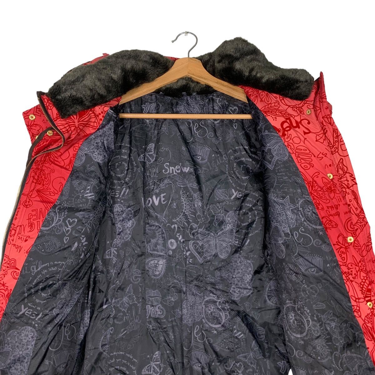 Desigual DESIGUAL Fullprint Red Puffer Overcoat Jacket #0836-C38 Size XS / US 0-2 / IT 36-38 - 12 Thumbnail