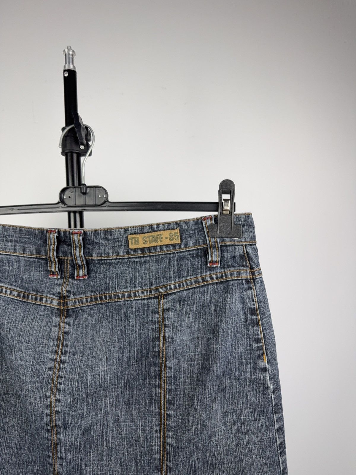 Tommy Hilfiger Retro Vintage 00s Y2K Tommy Hilfiger Denim Midi Skirt Size 31" - 8 Thumbnail